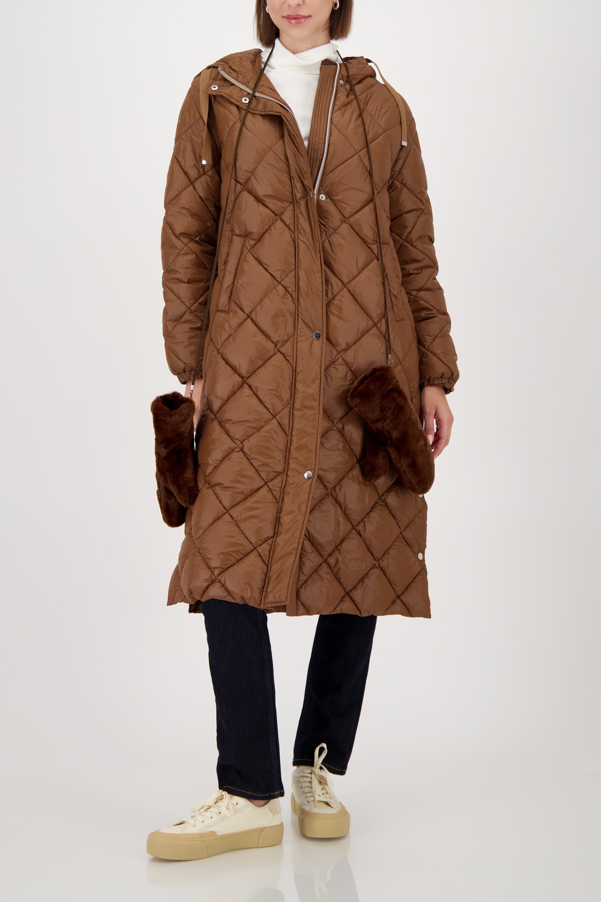 Monari Mitaines Regular fit mit Fellimitat