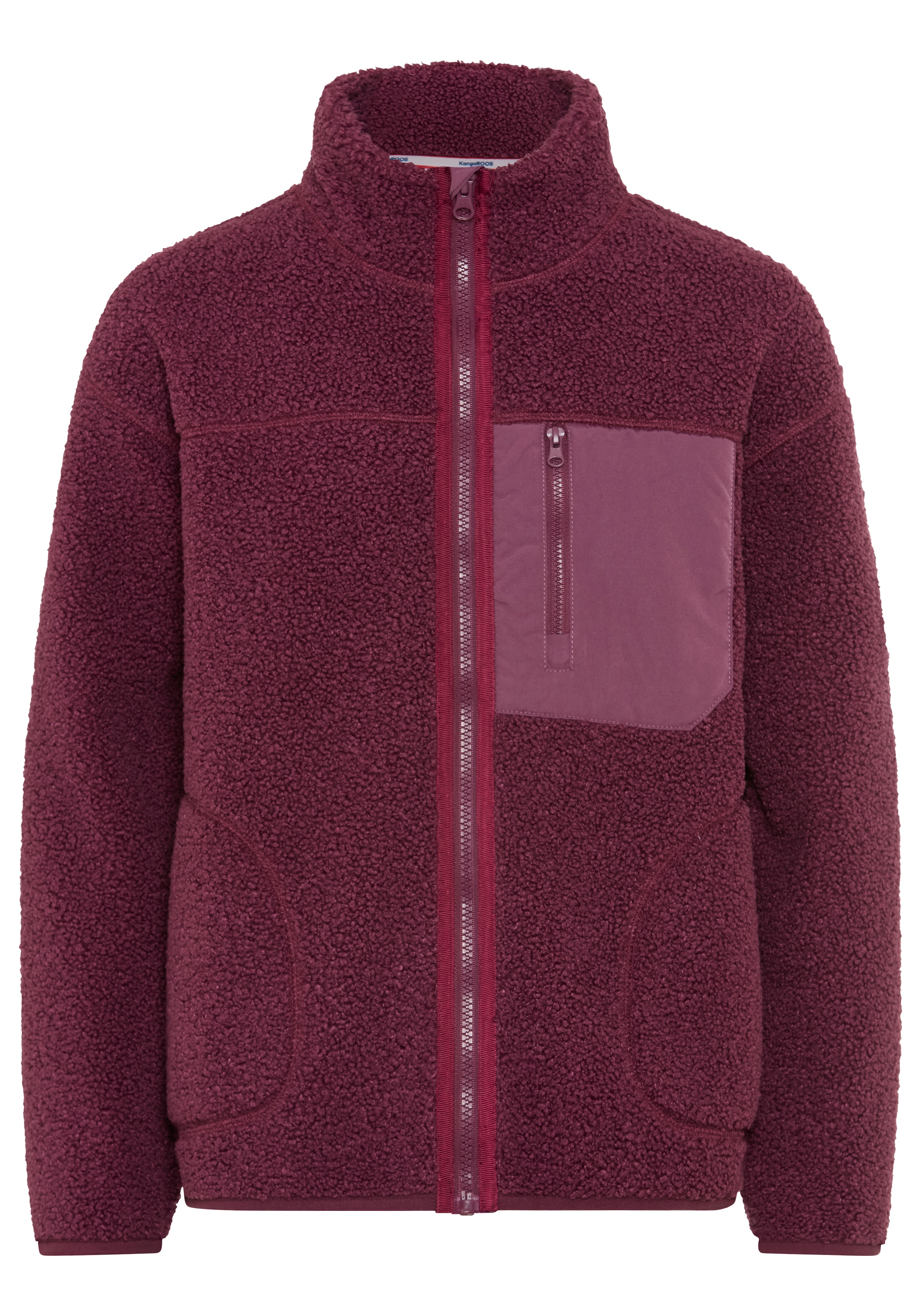 KangaROOS Sweatjacke »Fleecejacke, Kuschel-Jacke mit reflektierendem KangaROOS Badge« Weiche Teddyplüsch-Jacke, perfekt zum Überziehen