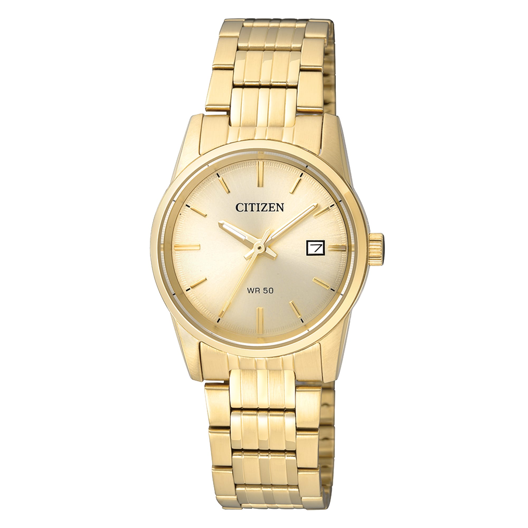 Citizen Quarzuhr Armbanduhr, Damenuhr, Edelstahlarmband, Datum