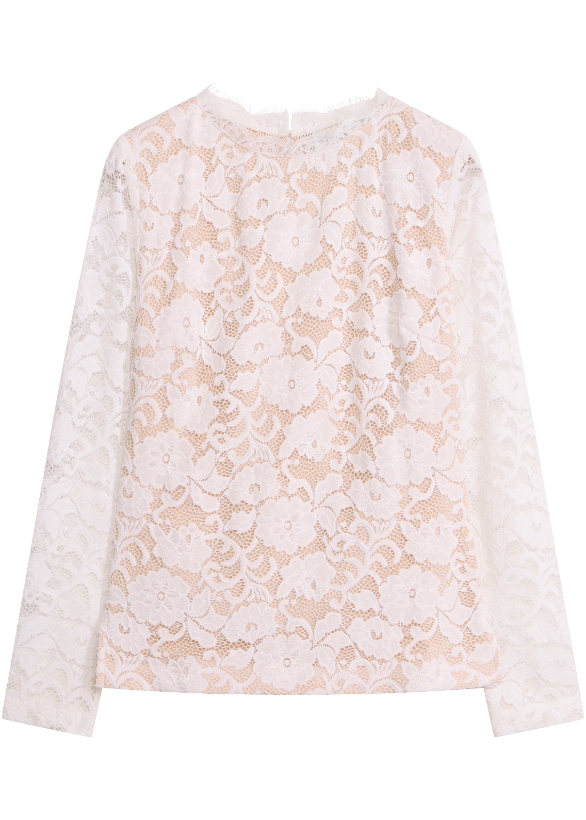 bonprix Langarmshirt mit romantischem Blumenmuster, schmale Passform
