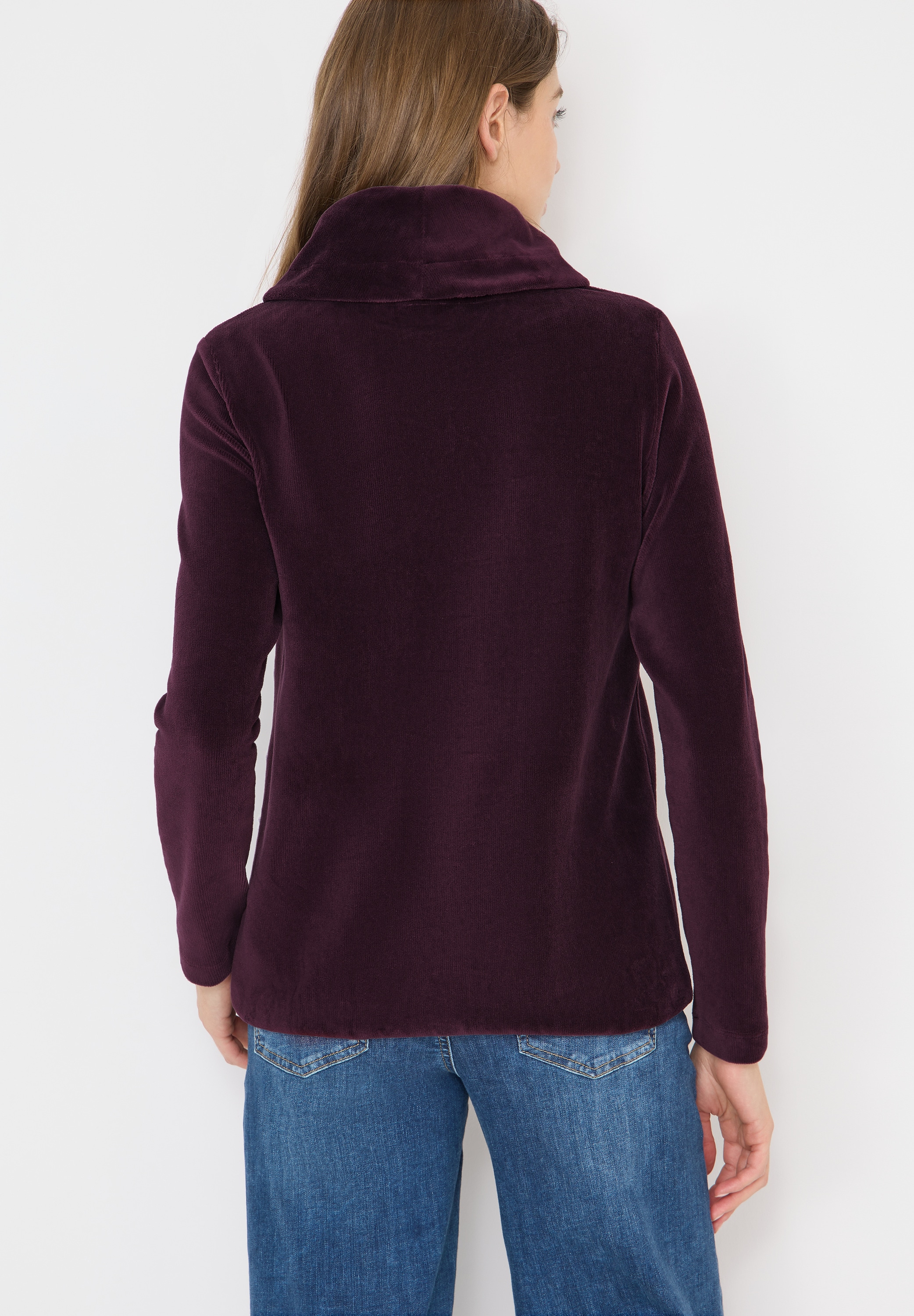 Cecil Rundhalspullover Cord Shirt mit grossem Kragen