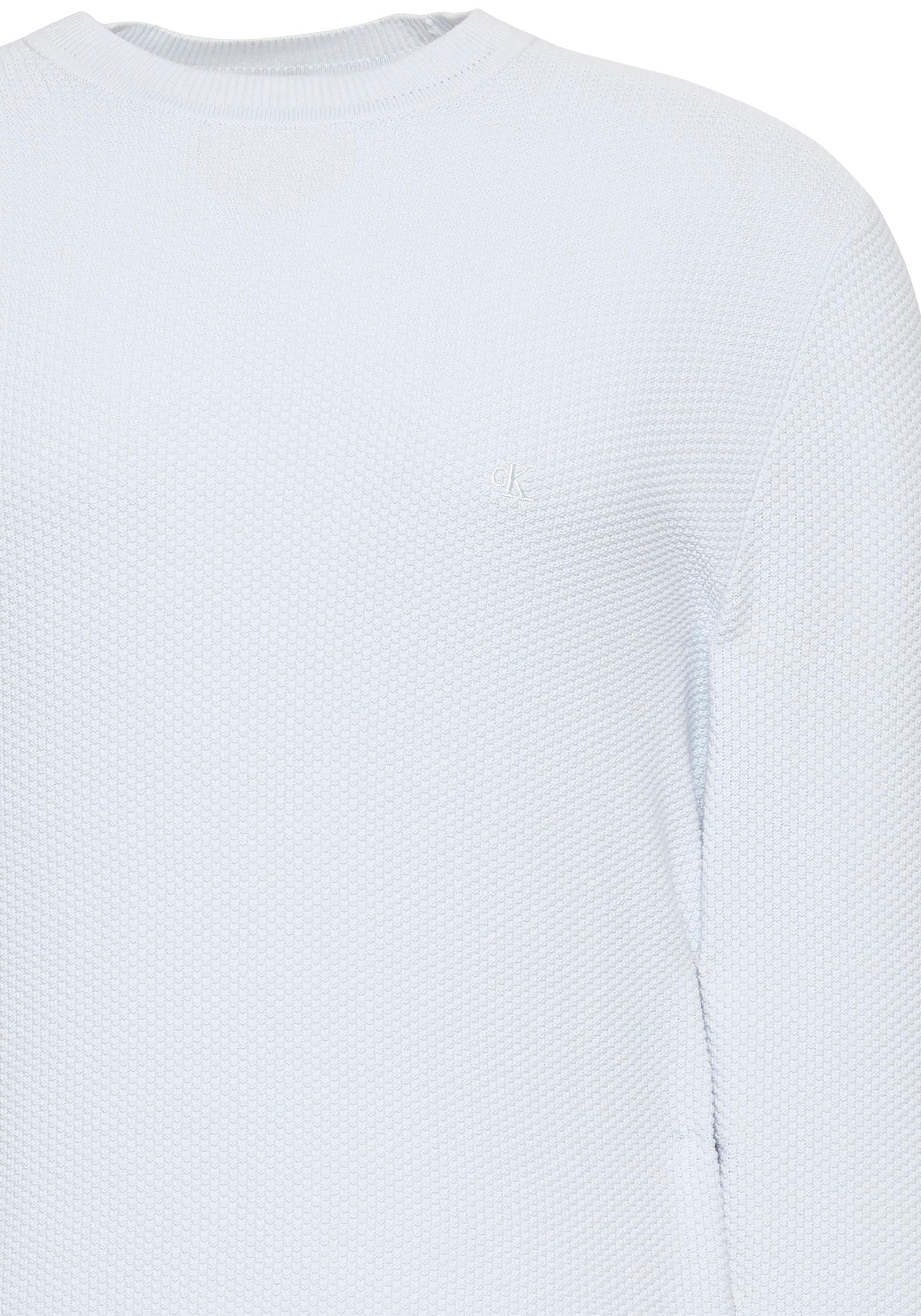 Calvin Klein Pull à col rond »LS TEXTURED COTTON CREWNK SWEATE« Regular fit mit Rundhalsausschnitt