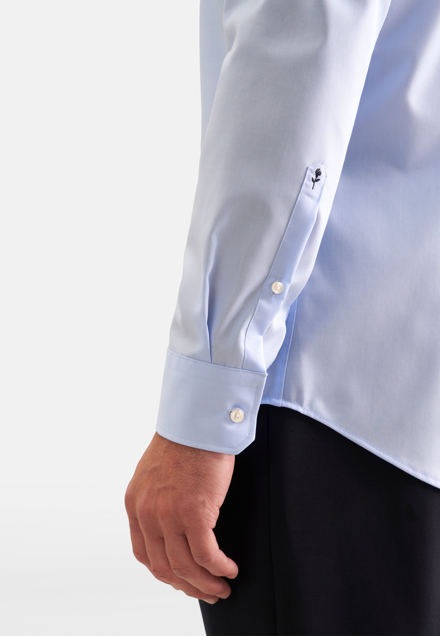 seidensticker Chemise d'affaires »Schwarze Rose« Col Kent uni 1/1 cintré