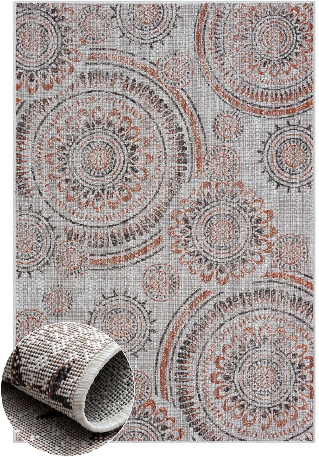 Myflair Möbel & Accessoires Teppich »Sonic, LAGERRÄUMUNG!« rechteckig 6 mm Höhe Ethno Design, Kreise, Outdoor geeignet, Balkon, Terrasse