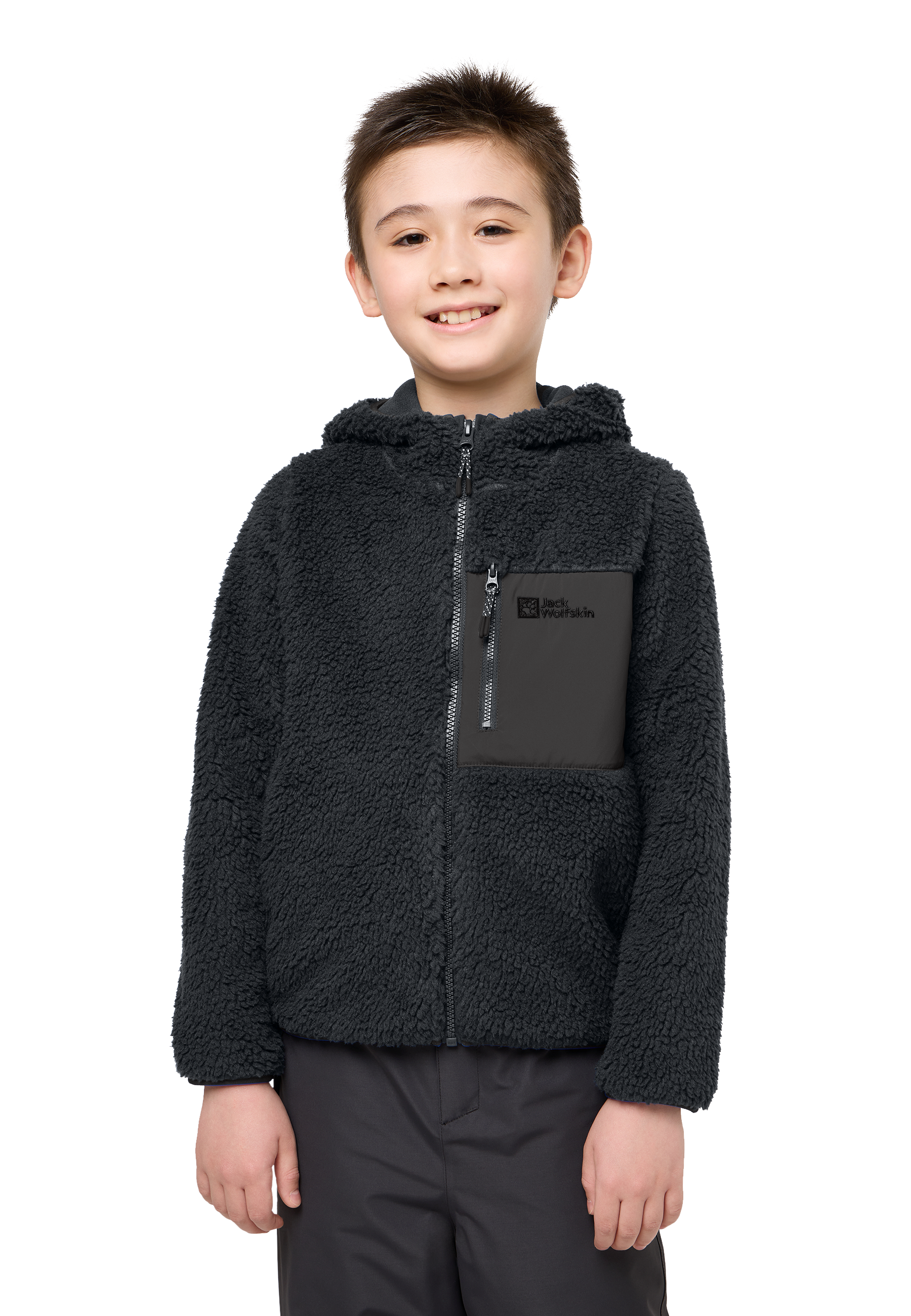 Fleecejacke »ICE CURL HOOD JACKET für Kinder«, mit Kapuze