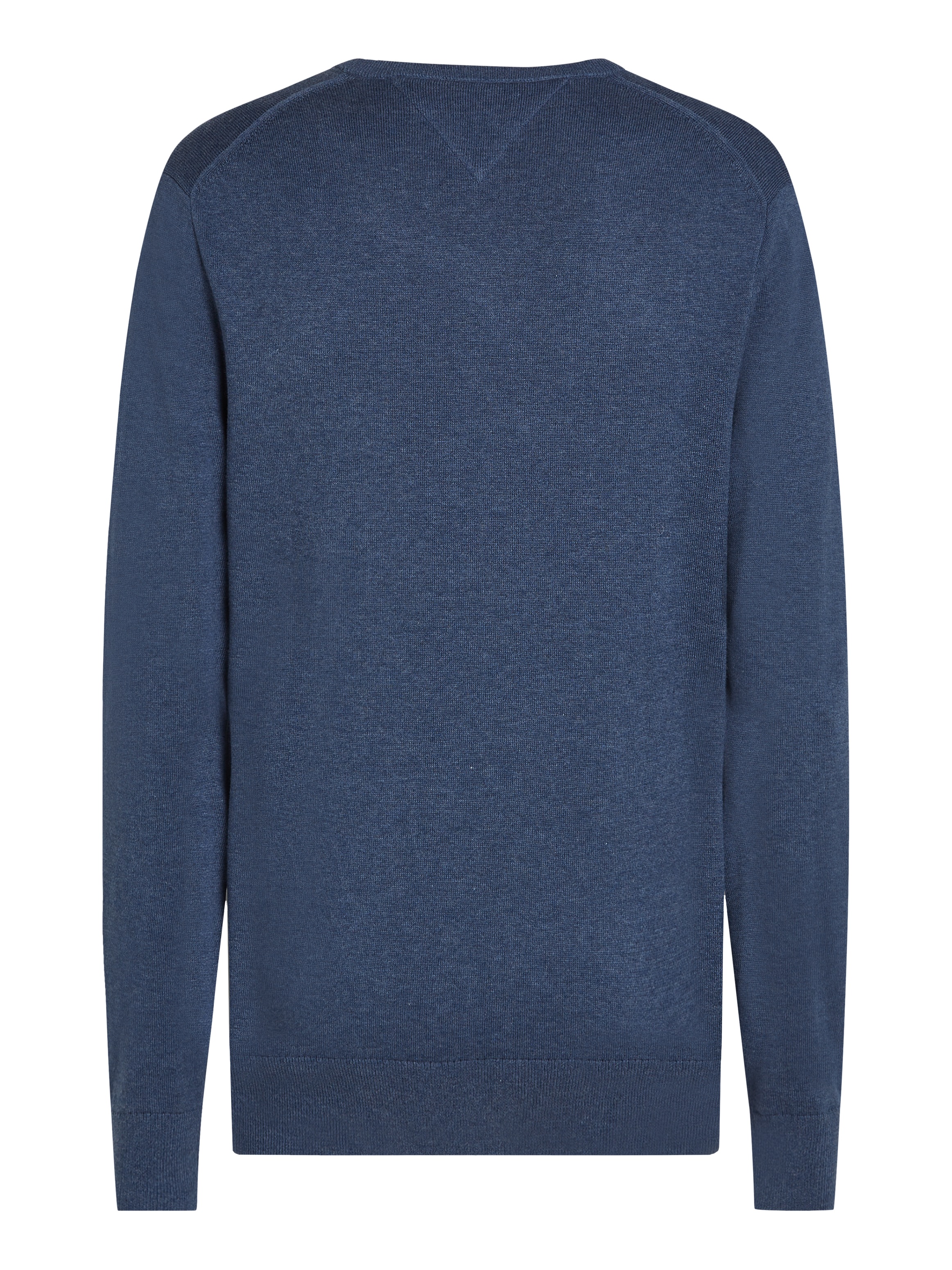 Tommy Hilfiger Strickpullover »ESSENTIAL COTTON V NECK mit V-Ausschnitt und Stickerei«, unifarben, casual, regular fit, Baumwolle, V-Ausschnitt
