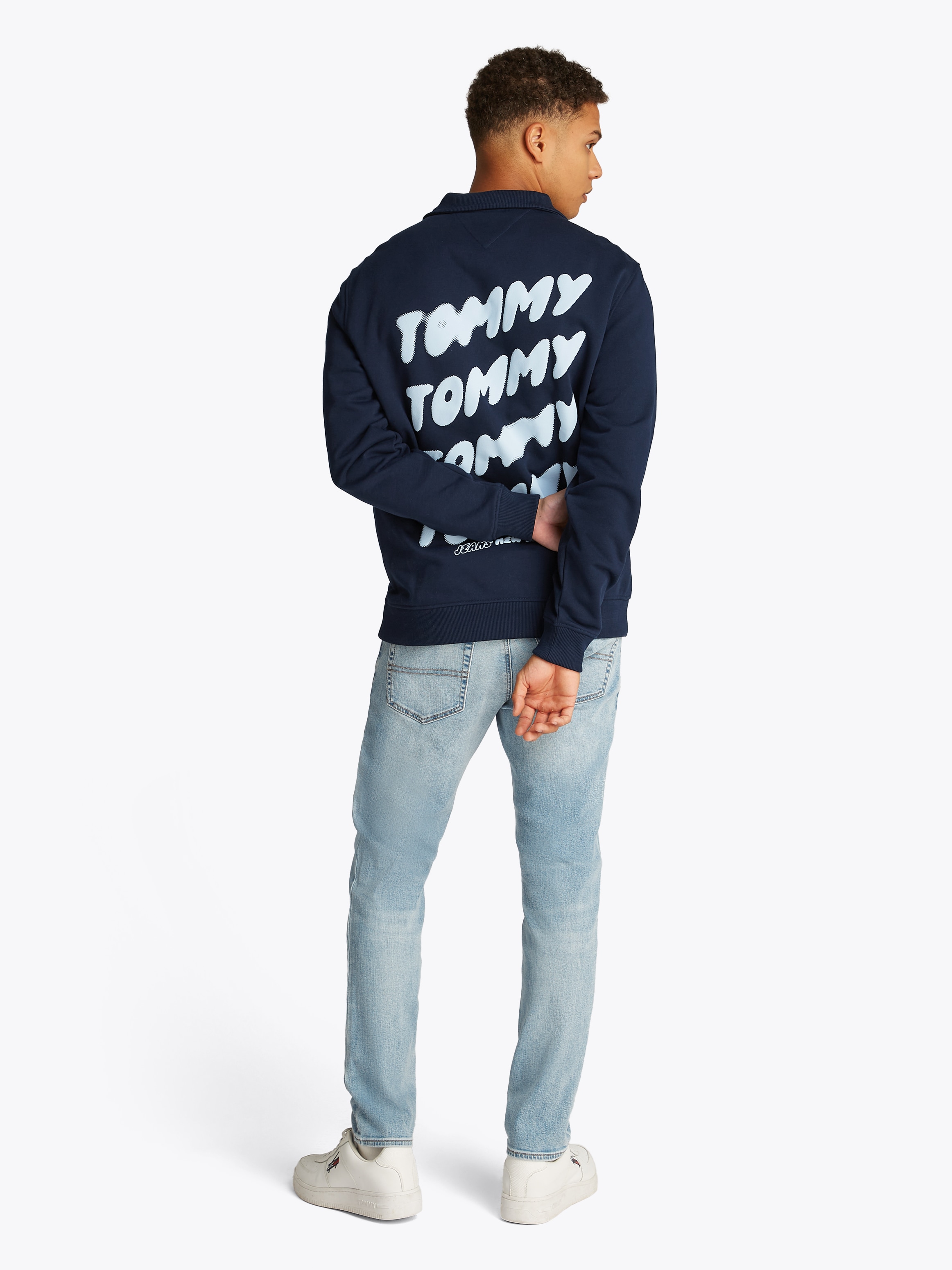Tommy Jeans Sweatshirt »TJM REG BUBBLE QRTR ZIP FRNT/BCK«, mit grossem Rückenprint