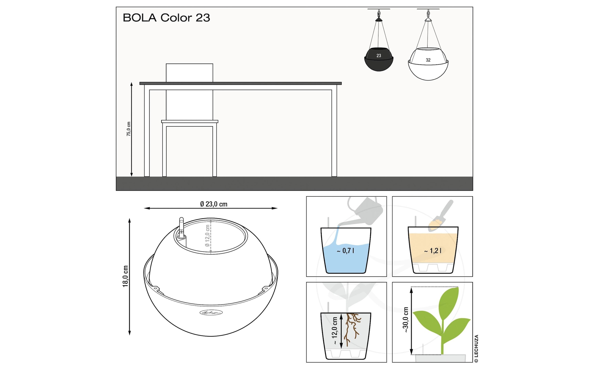 Pflanzkübel »Bola Color 32 Weiss«, (1 St.)