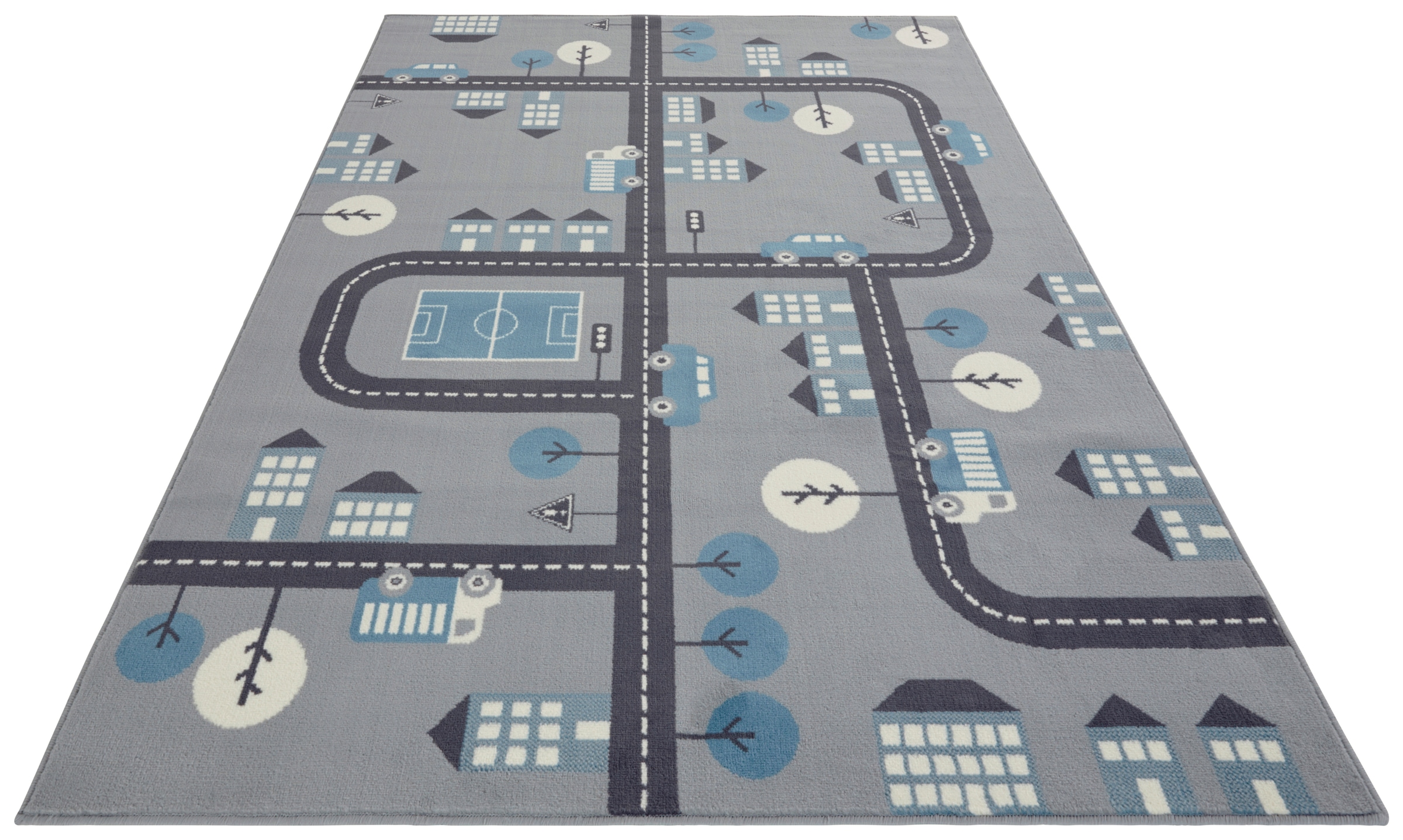 HANSE Home Kinderteppich »Town«, rechteckig, 0,9 mm Höhe, Kurzflor, Kinderteppich, Spielteppich, Strassen Design, Kinderzimmer