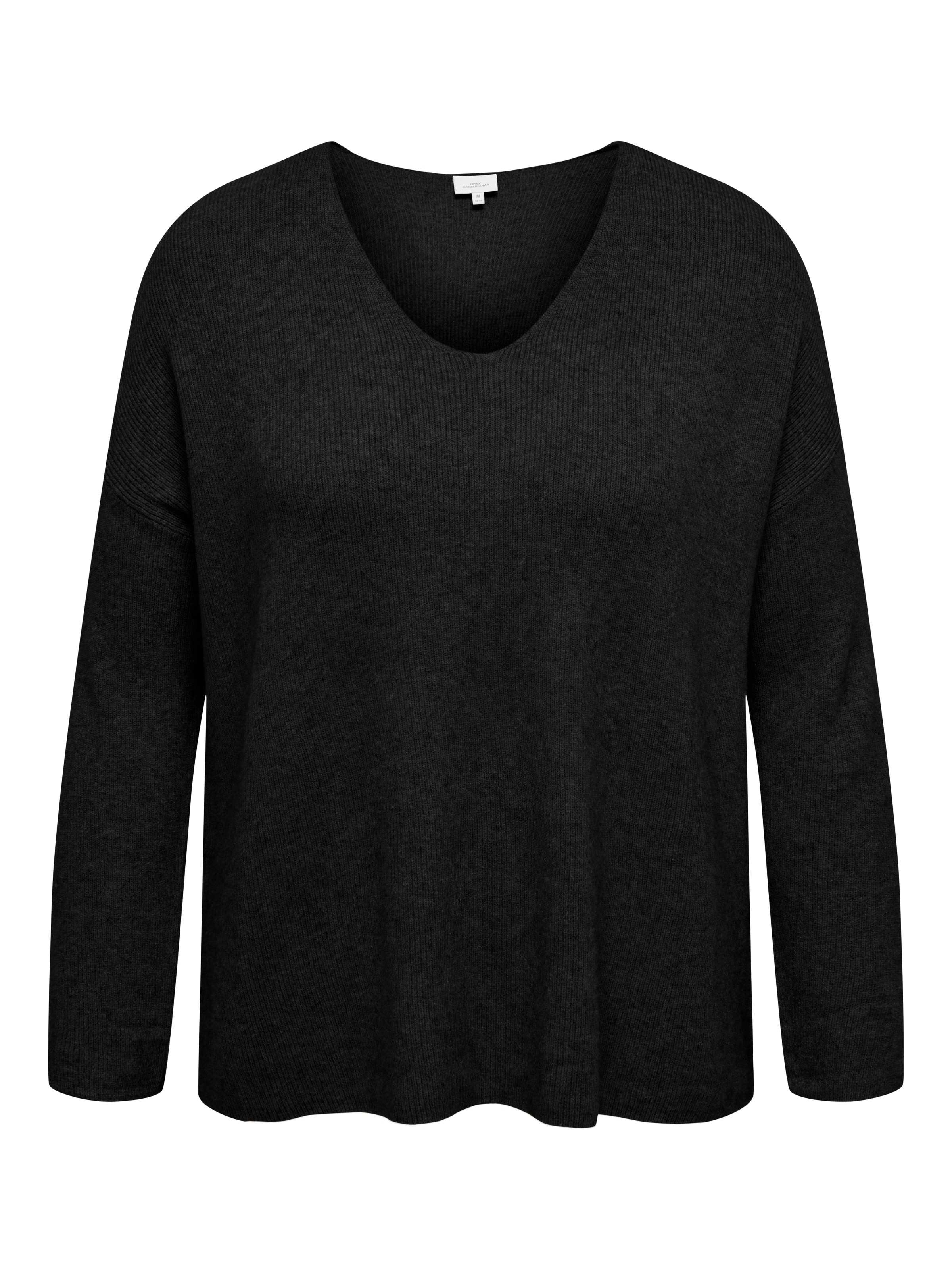 ONLY CARMAKOMA V-Ausschnitt-Pullover »CARIBI LS RIB LOOSE V-NECK CC KNT«