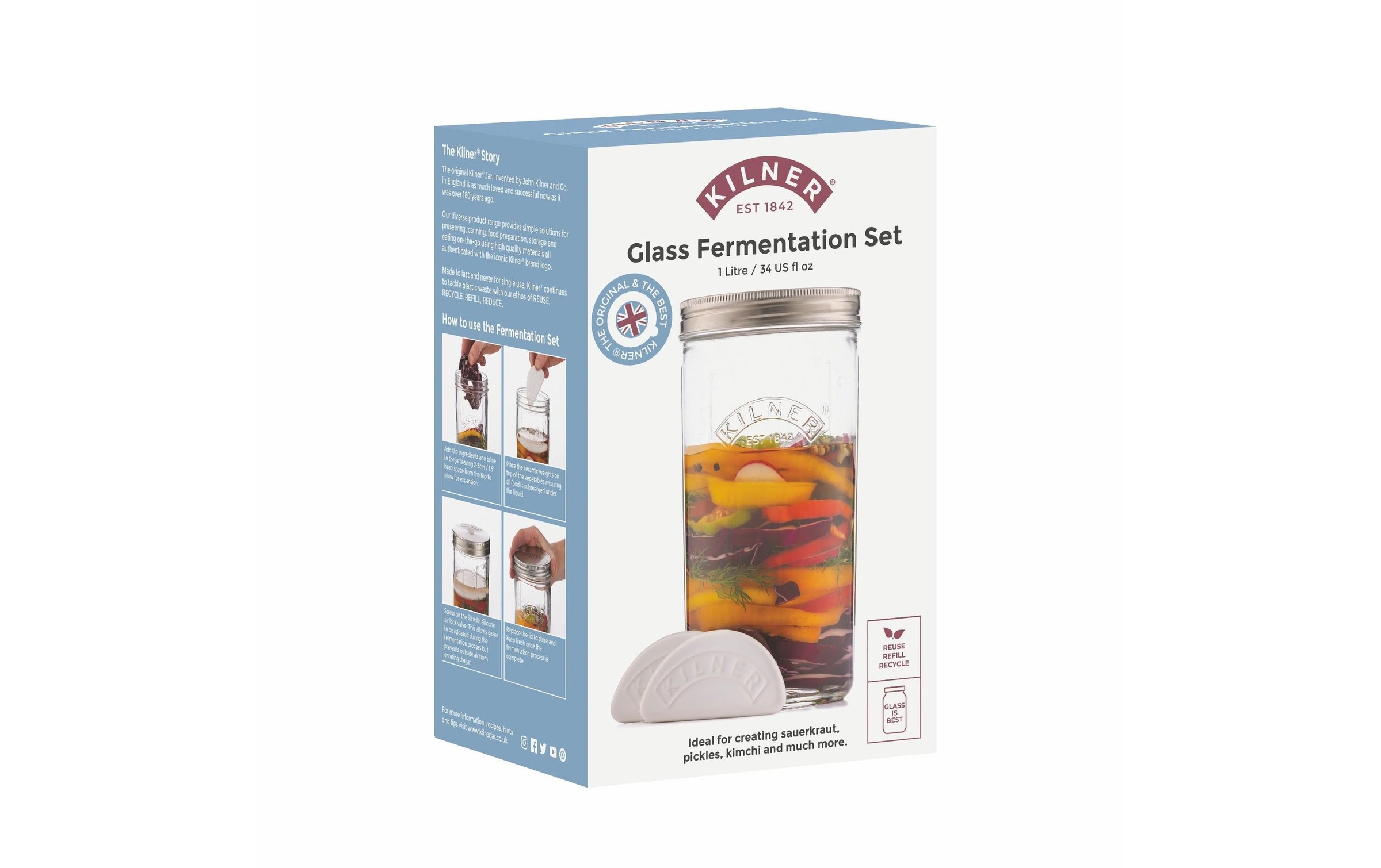 KILNER Fermentationsglas "Set 1000 ml, 1 Stück"