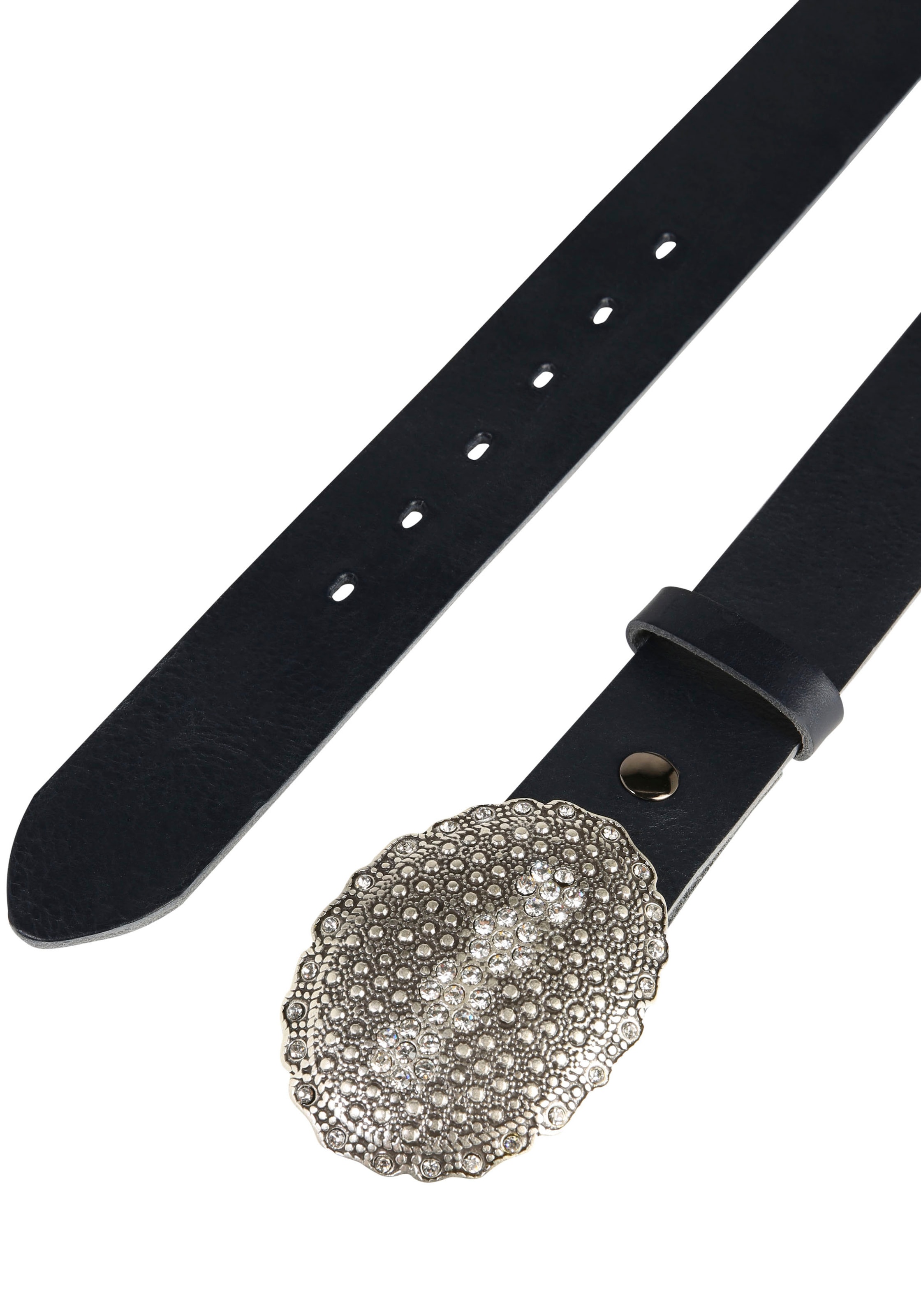 RETTUNGSRING by showroom 019° Ledergürtel, mit austauschbarer Schliesse »Oval Nieten Mit Strass«