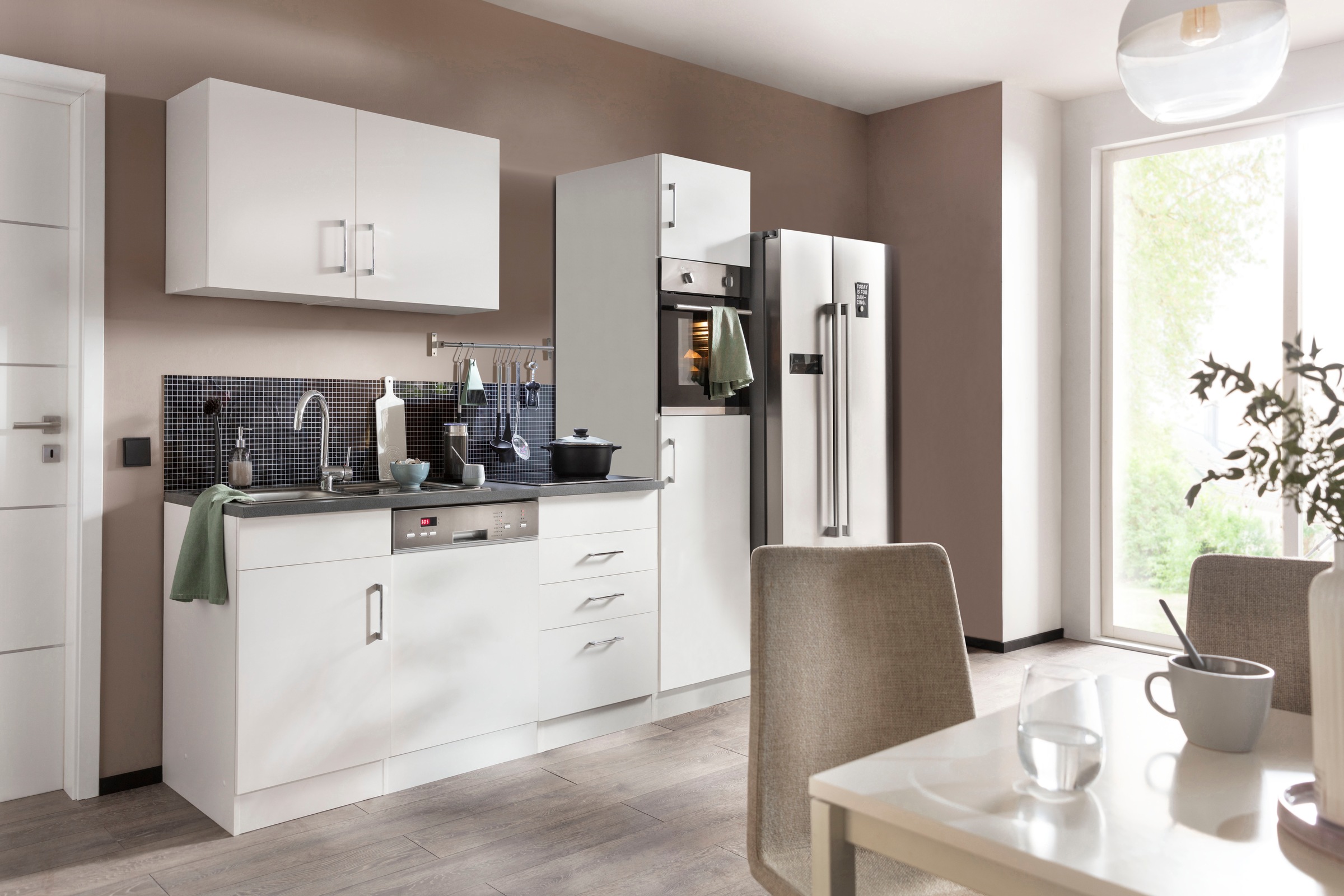 KOCHSTATION Küchenzeile "KS-Paris" Breite 230 cm, wahlweise mit E-Geräten und Induktion