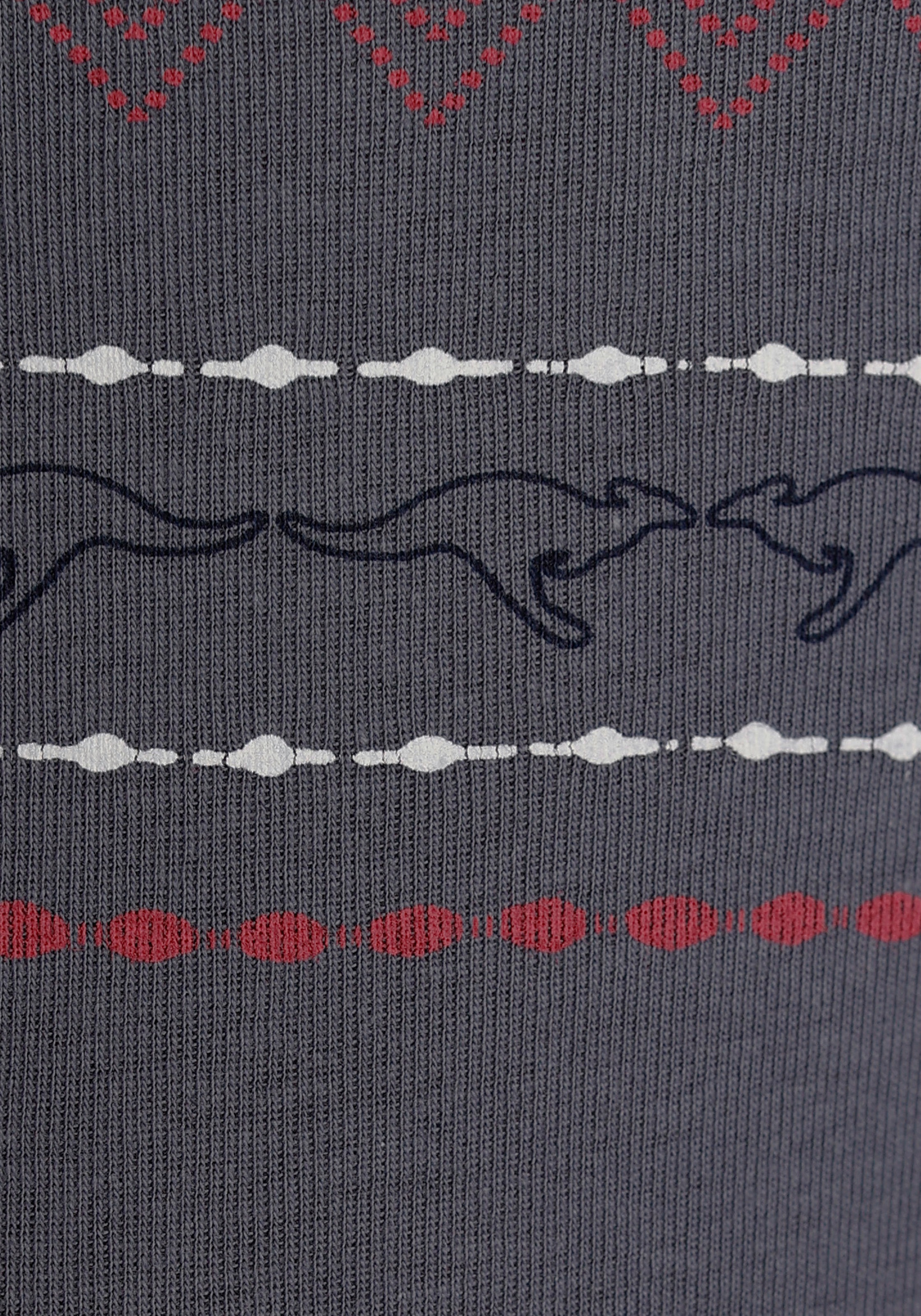 KangaROOS Langarmshirt, sehr figurbetonte Passform, mit Zick-Zack-Muster, aus 100% Baumwolle