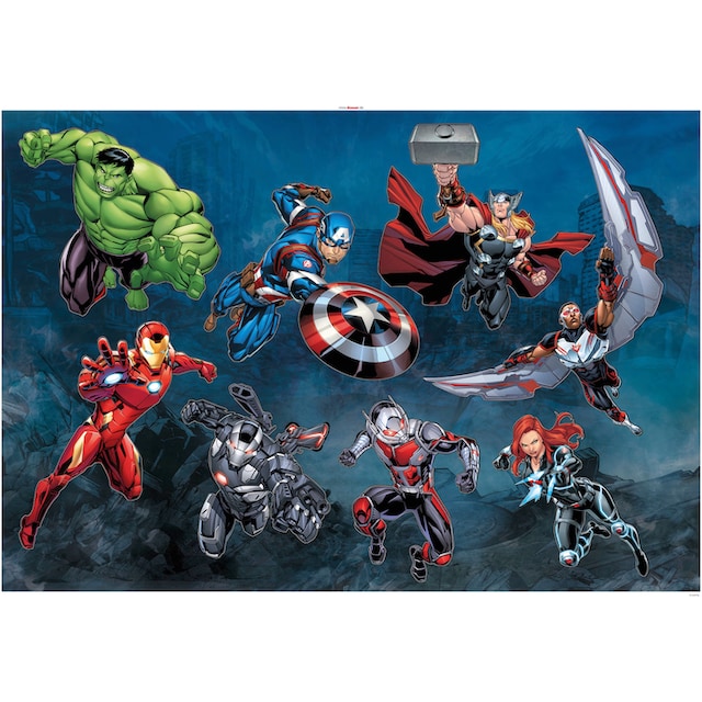 ✵ Komar Wandtattoo »Avengers Action«, (8 St.), 100x70 cm (Breite x Höhe), selbstklebendes  Wandtattoo günstig bestellen | Jelmoli-Versand