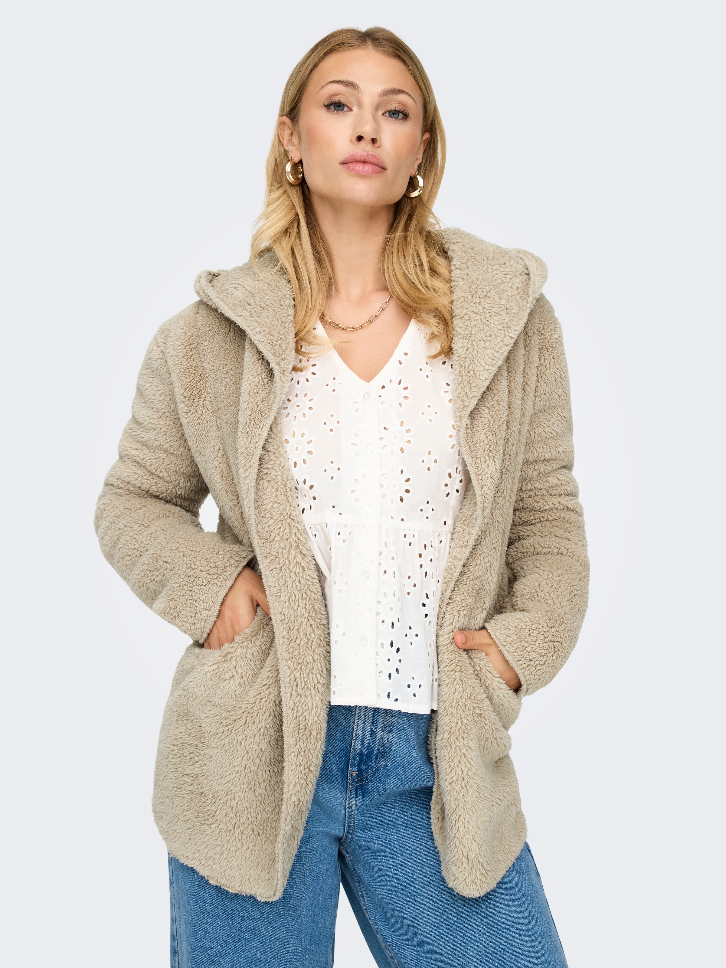 ONLY Fellimitatmantel »ONLCONTACT HOOD SHERPA COAT OTW CC«