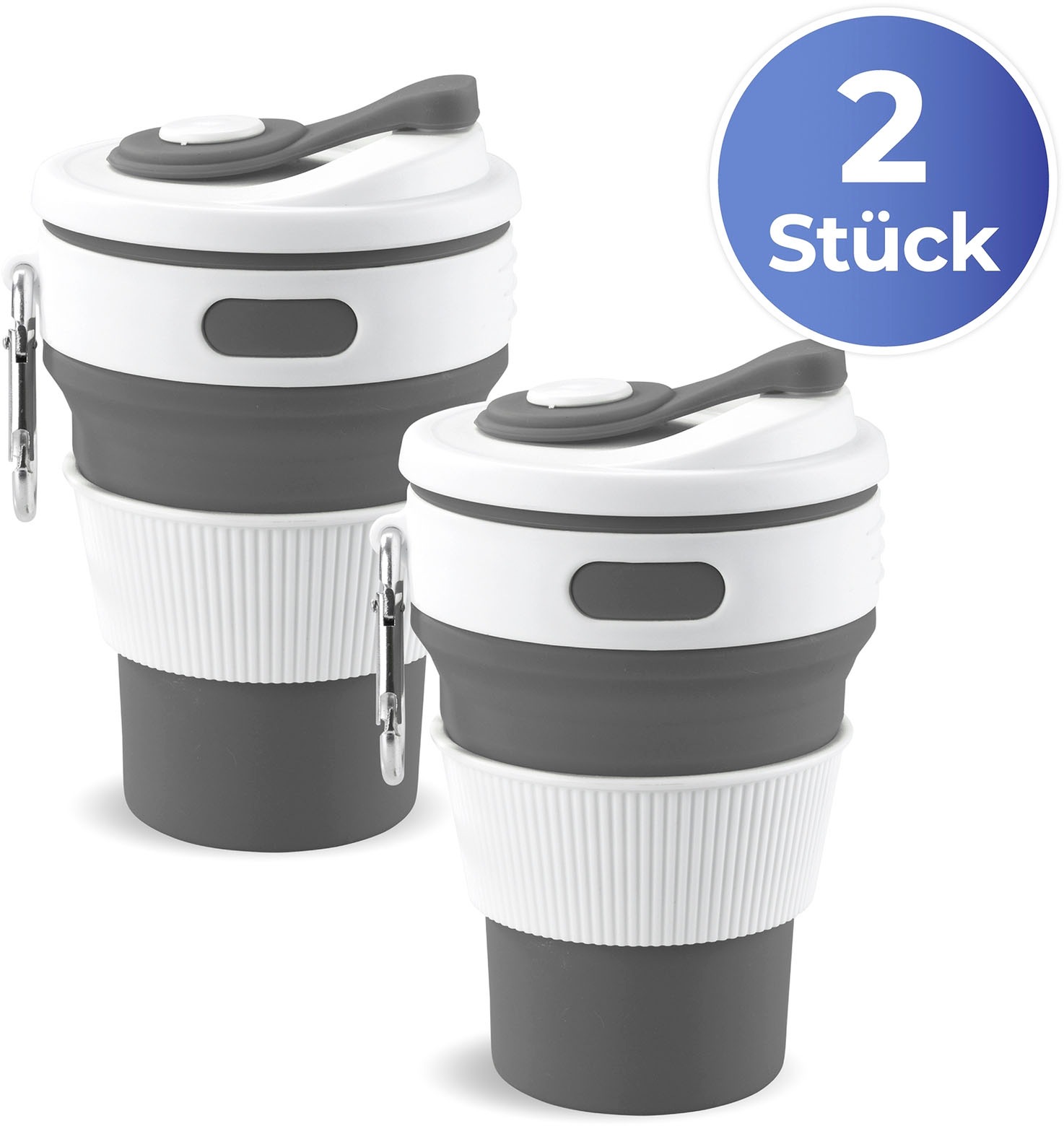 Maximex Coffee-to-go-Becher »Premium«, (Set, 2 tlg.), faltbar, je 350 ml, 2-teilig