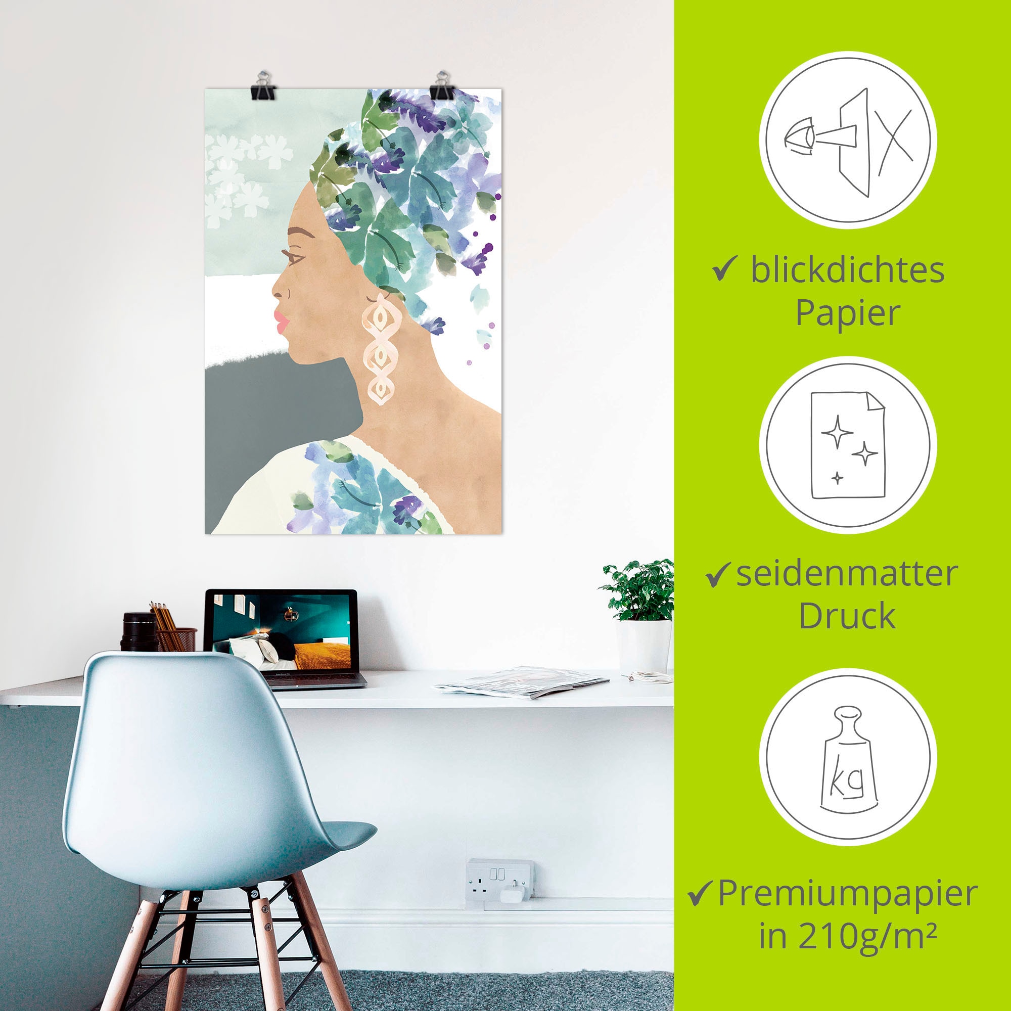 Artland Wandbild »Ava in voller Blüte«, Bilder von Frauen, (1 St.), als Alubild, Leinwandbild, Wandaufkleber oder Poster in versch. Grössen