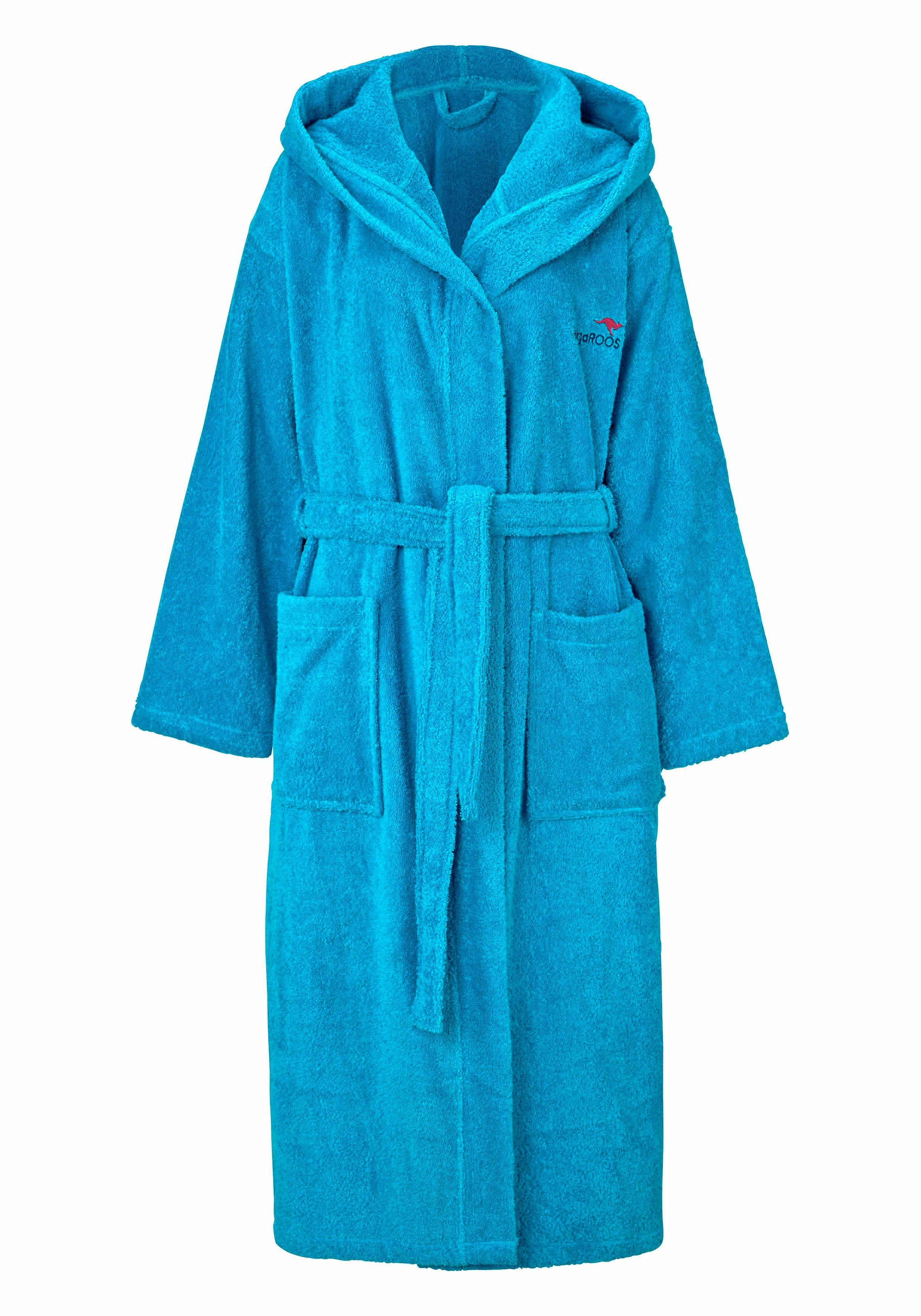 KangaROOS Unisex-Bademantel »Cassidy, für Damen & Herren, Standardlänge & Überlänge«, (1 St.), mit Taschen, Männer und Frauen, Baumwolle, Reise, Hotel, Sauna, S-3XL