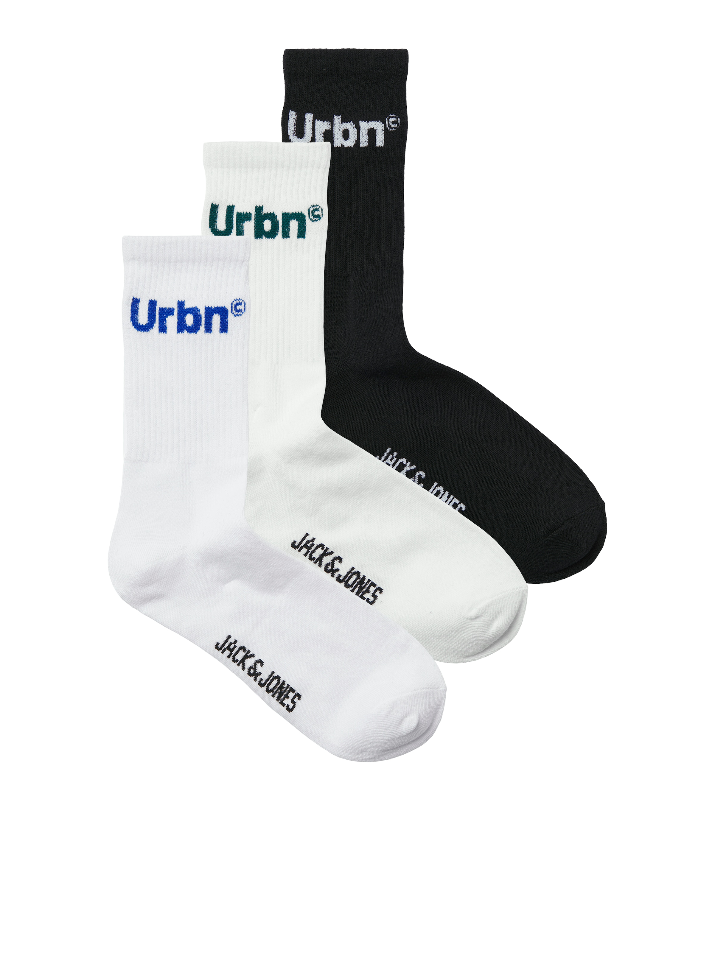 Jack & Jones Freizeitsocken "JACURBN TENNIS SOCKS 3 PACK SN" Packung, 3 Stk. tlg. mit Schriftzug