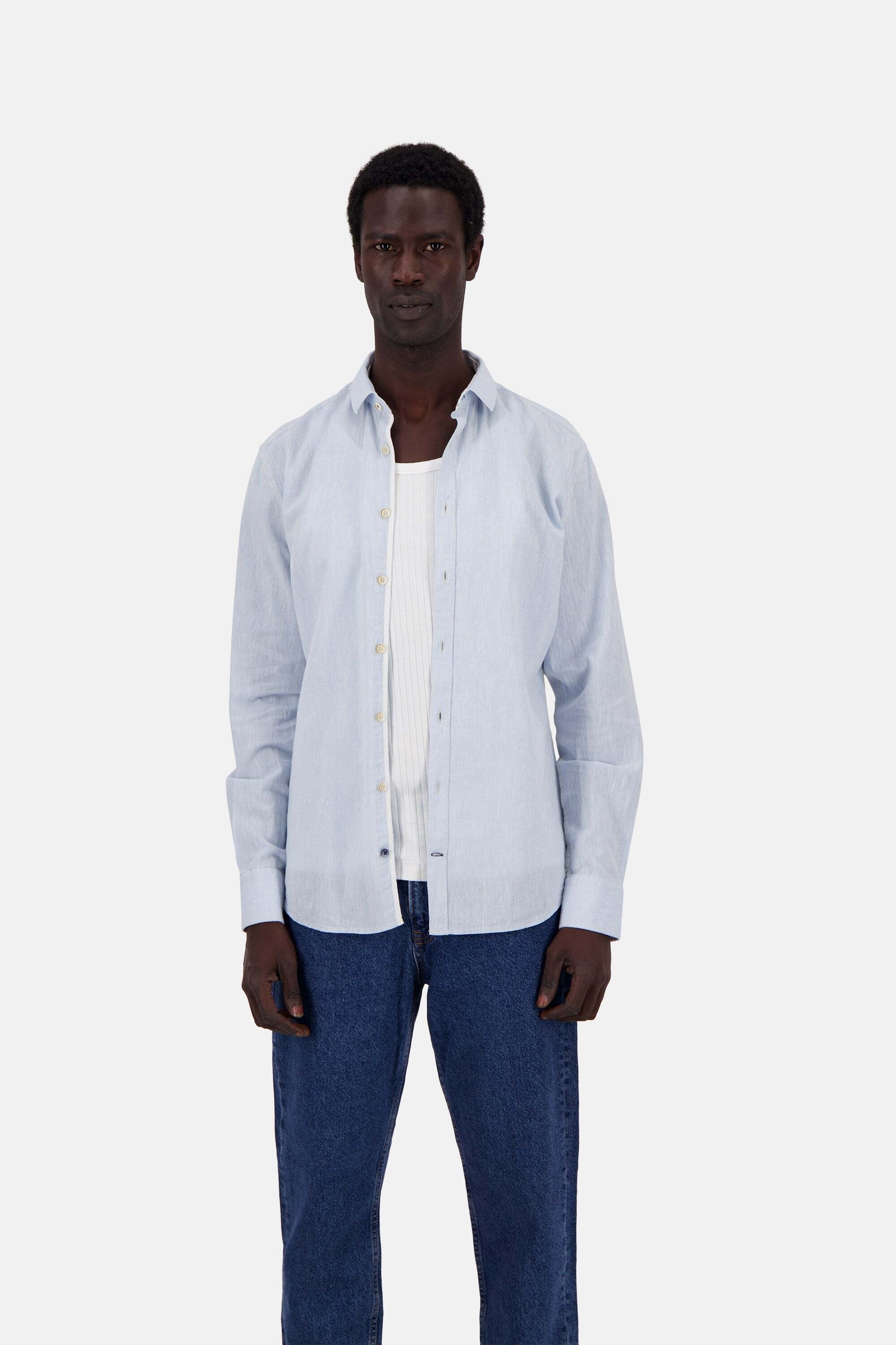 colours & sons Langarmhemd »colours & sons Langarmhemd Shirt-Linen Blend Kent«