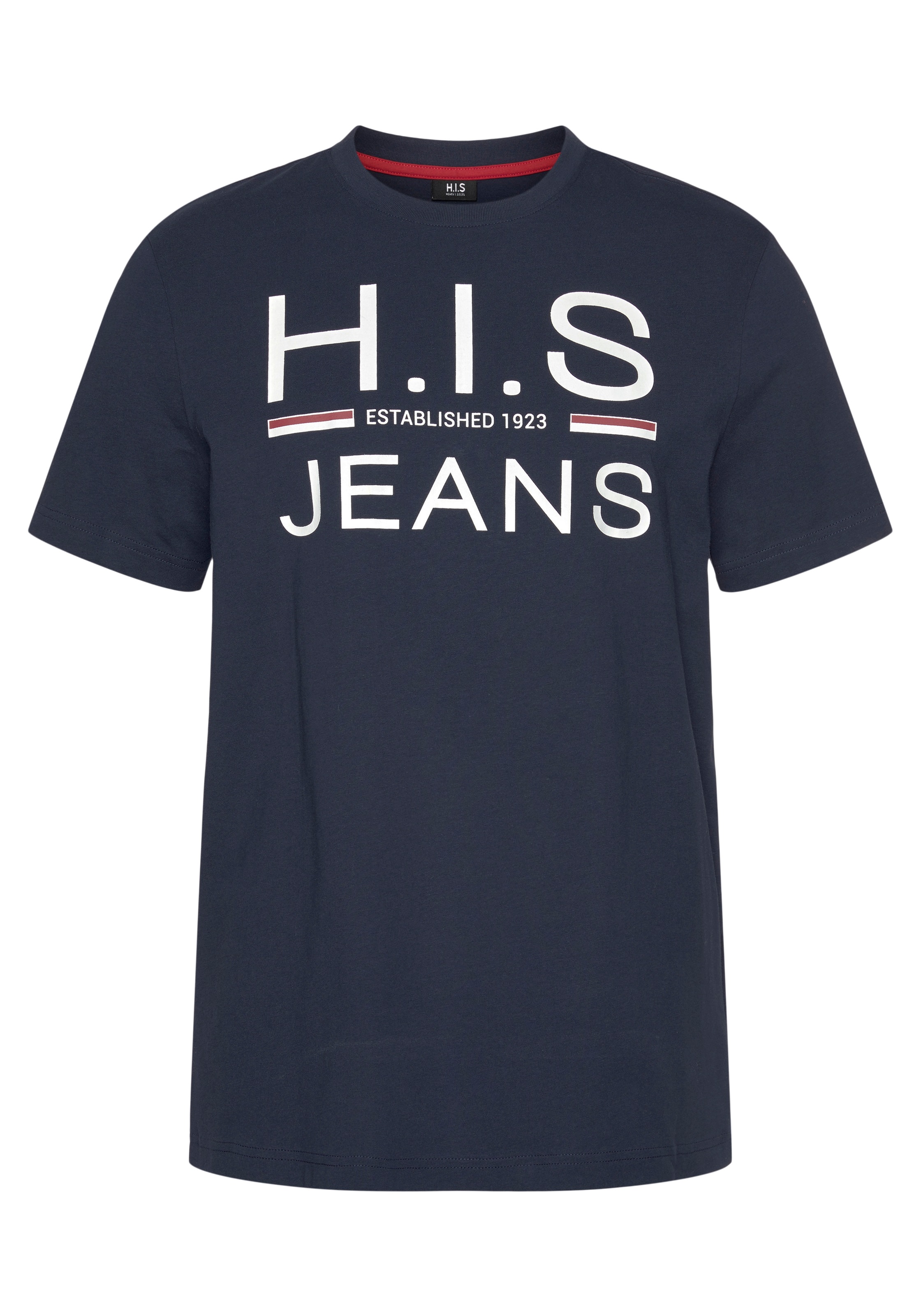 H.I.S Rundhalsshirt, (Packung, 2er-Pack), schmal geschnitten, bedrucktes Design, Rundhals, aus Baumwolle