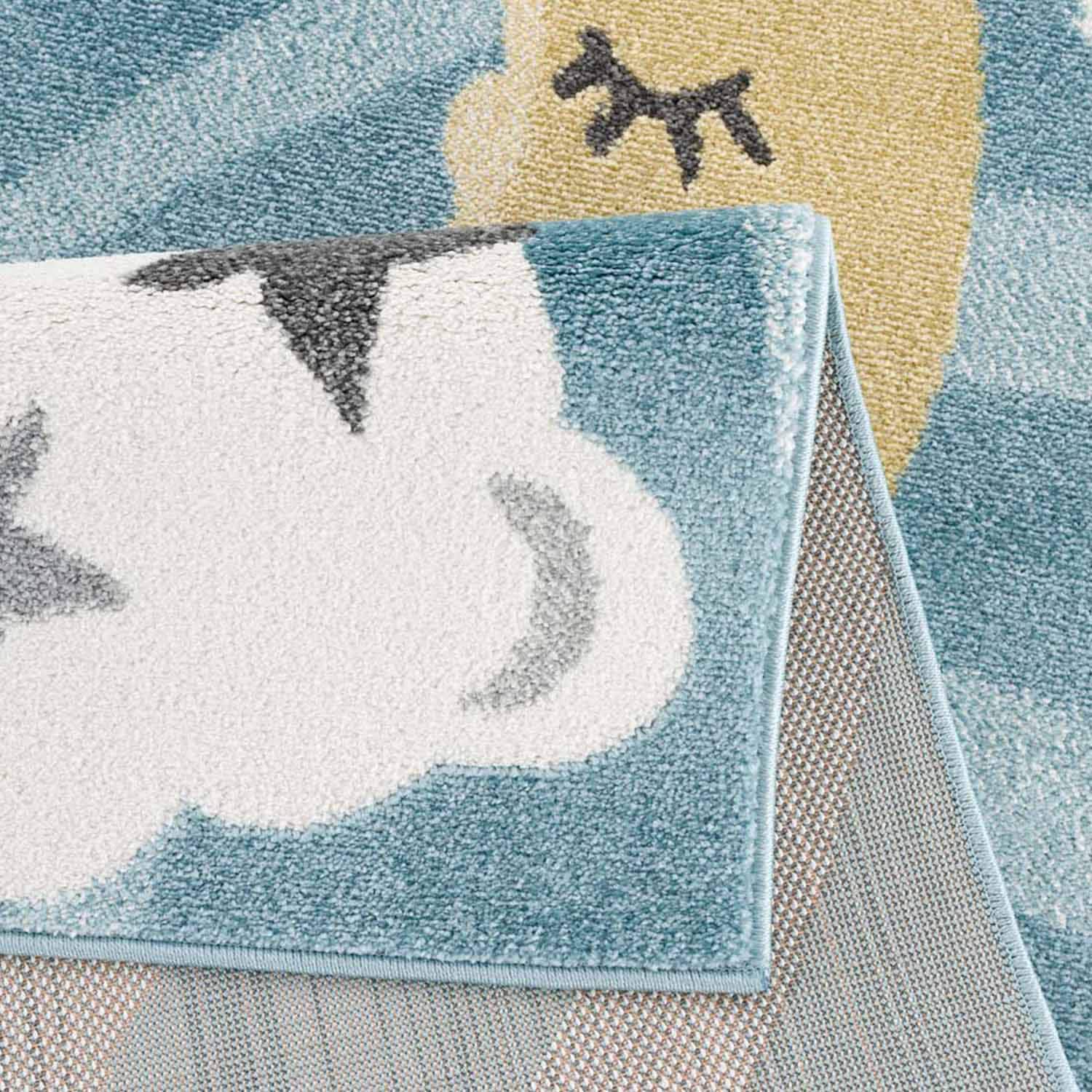 Carpet City Kinderteppich »Anime9380«, rechteckig, 11 mm Höhe, Teppich Mond, Wolken, Sterne, Weicher Flor