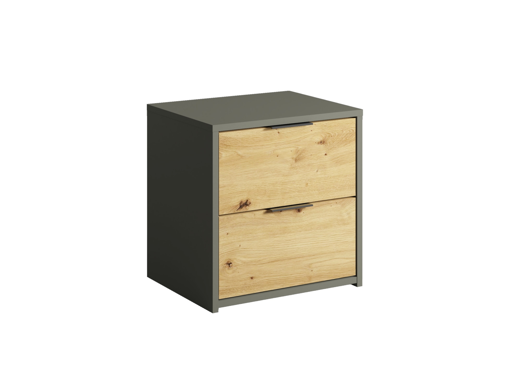 Home affaire Nachtkonsole »Nachttische Loreto (2 Stücke), Masse: B/T/H 44/35/46 cm«, (Set, 2 St., Zwei Nachttische), Nachttische (SET) mit 2 Schubladen und dezenten, metallischen Griffen