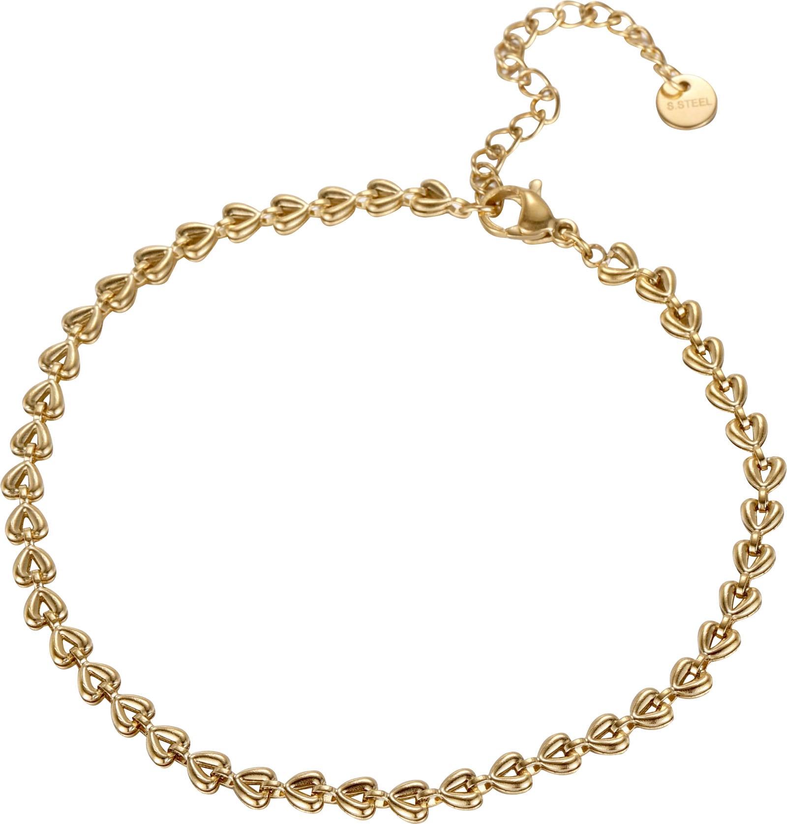 Firetti Edelstahlkette »Schmuck Geschenk Armband Kette Fusskette Bauchkette Herzen«, in verschiedenen Längen erhältlich