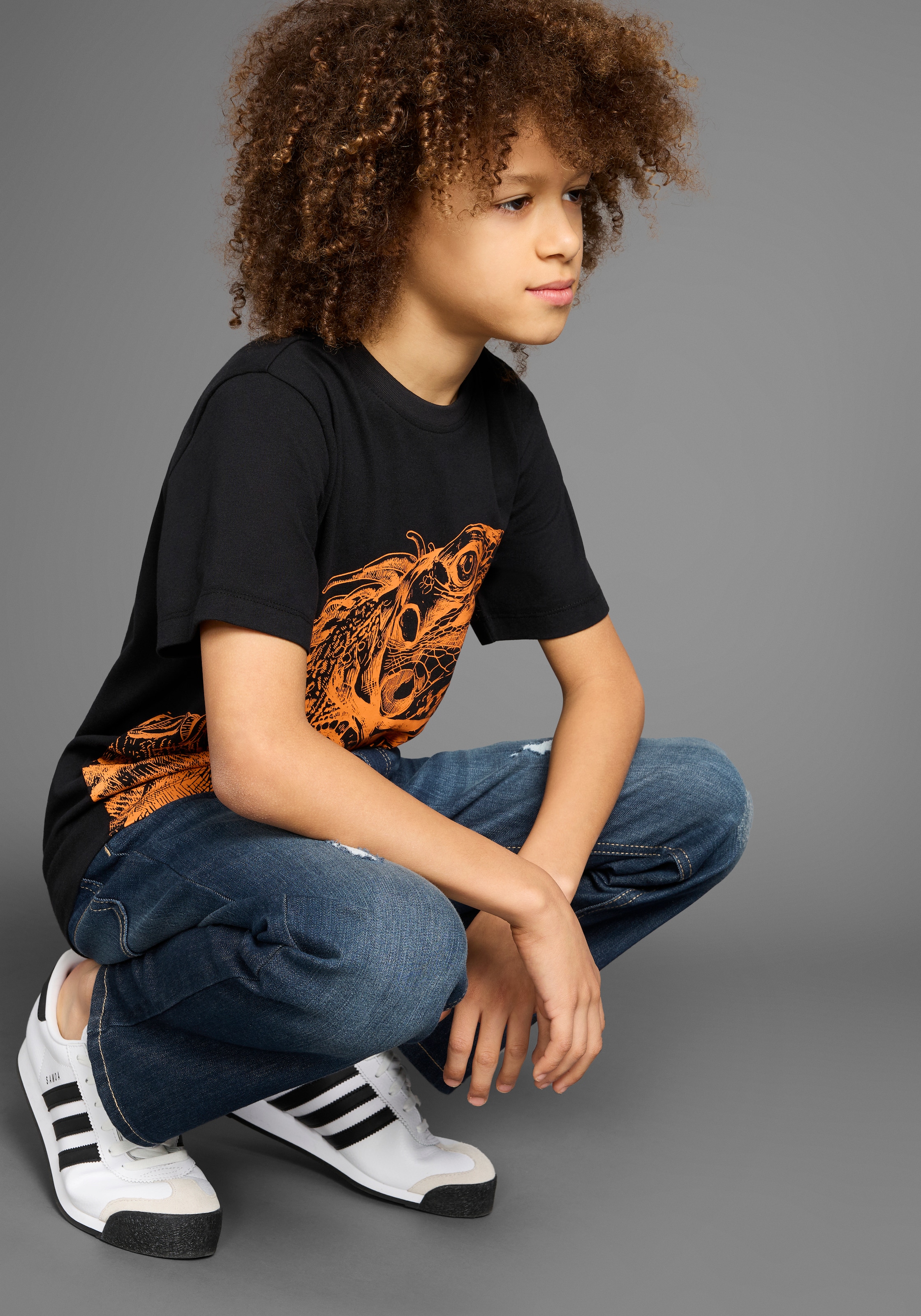 KIDSWORLD T-Shirt »GECKO«, Kurzarm, Basic-Passform, bedruckt, Rundhalsausschnitt