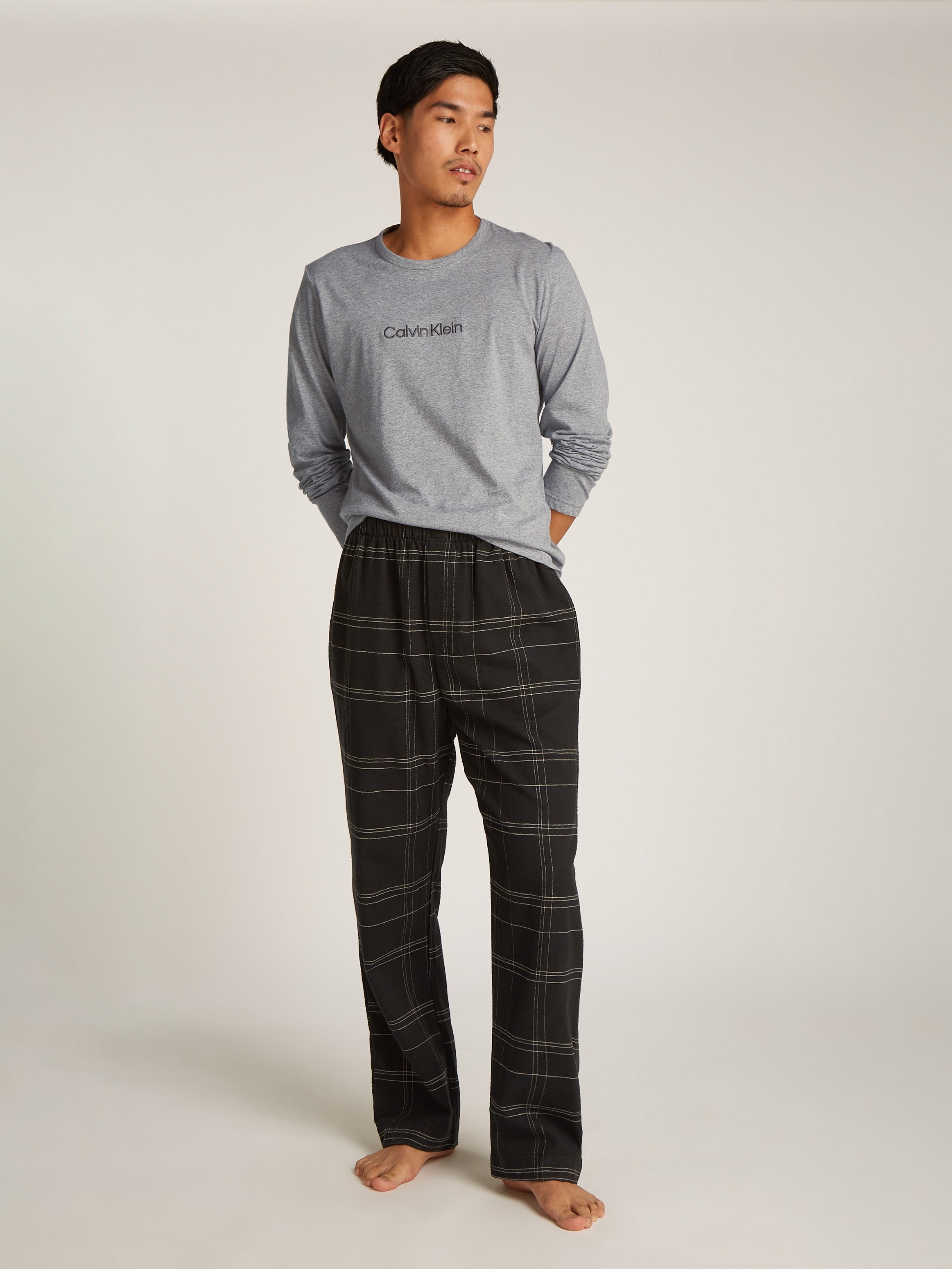 Calvin Klein Underwear Pyjama »L/S PANT SET« Set, 2 tlg. mit Logo-Schriftzug