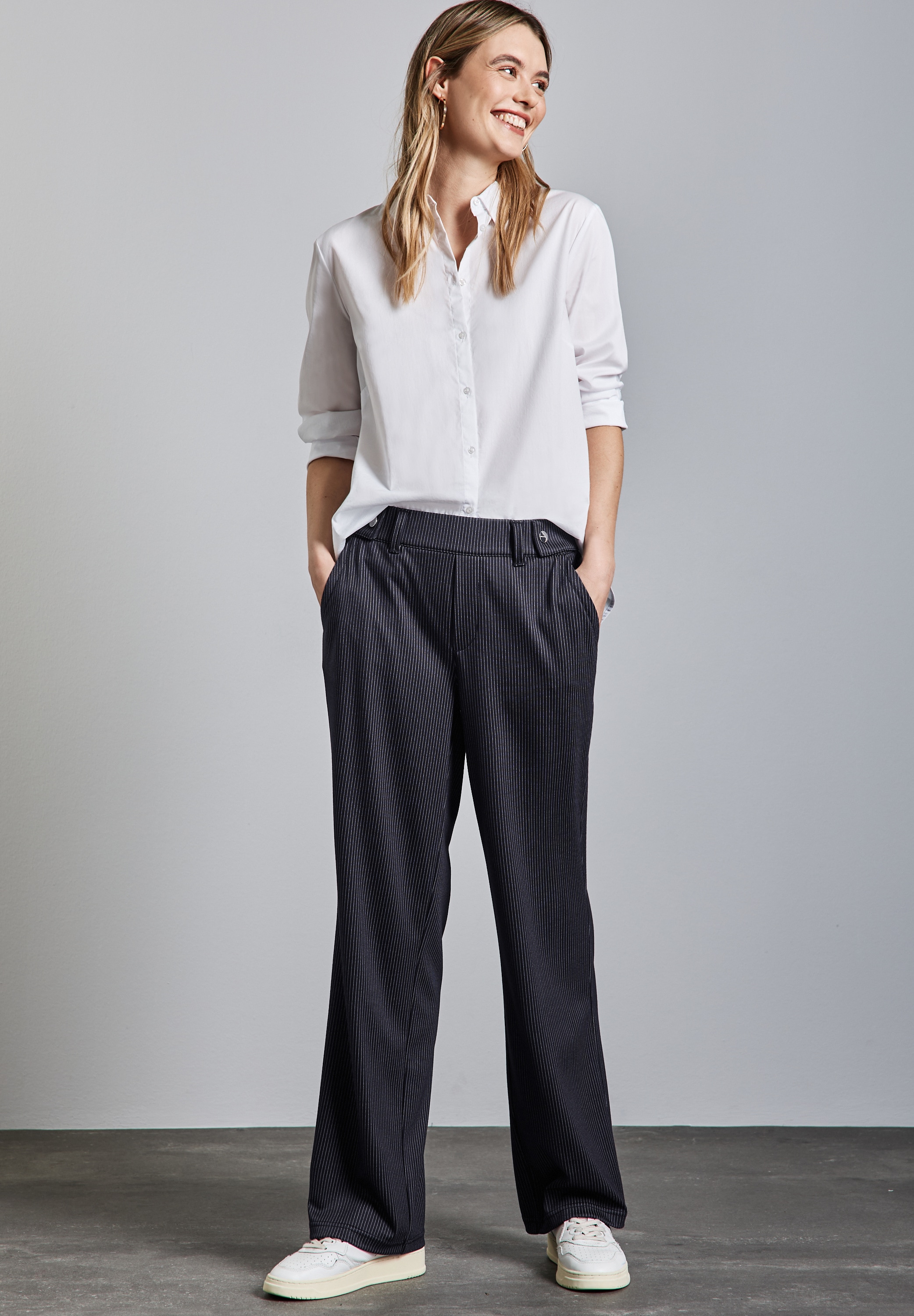 STREET ONE Stoffhose, Sommerhose mit Streifenmuster