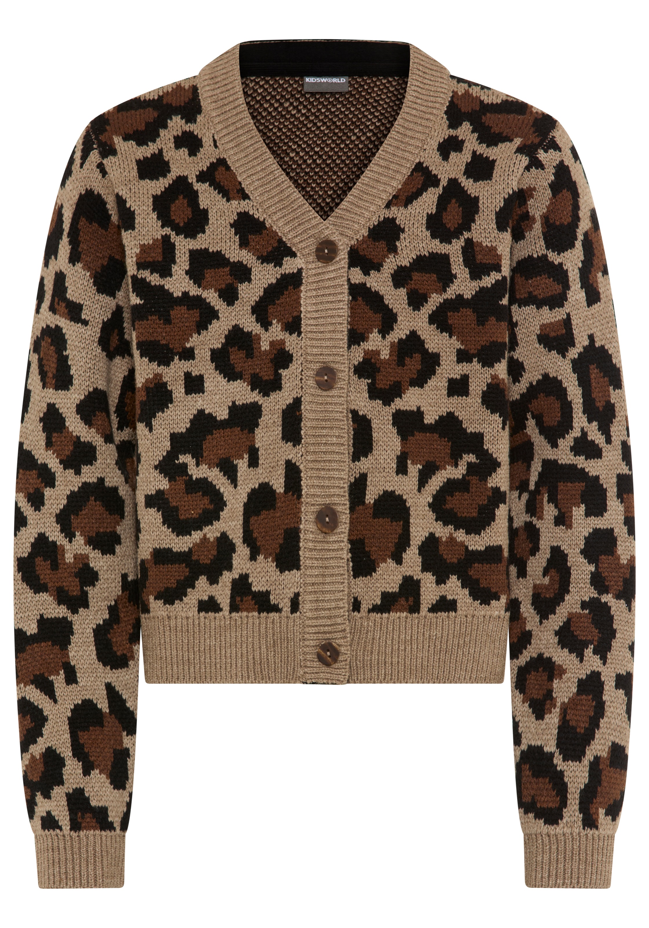 KIDSWORLD Strickjacke »Strickjacke mit Leo-Muster«, Strickjacke in Leo-Optik
