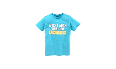 ✵ KIDSWORLD T-Shirt »ZU FRÜH, ZU MÜDE...«, Spruch online kaufen |  Jelmoli-Versand