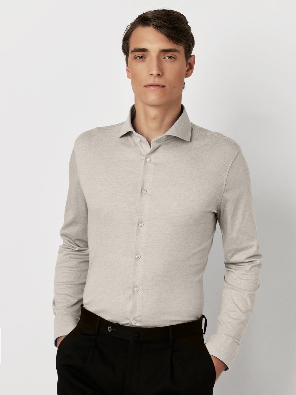 DESOTO Langarmhemd »Jerseyhemd Essential Hai langarm« Flexibler Stretch
