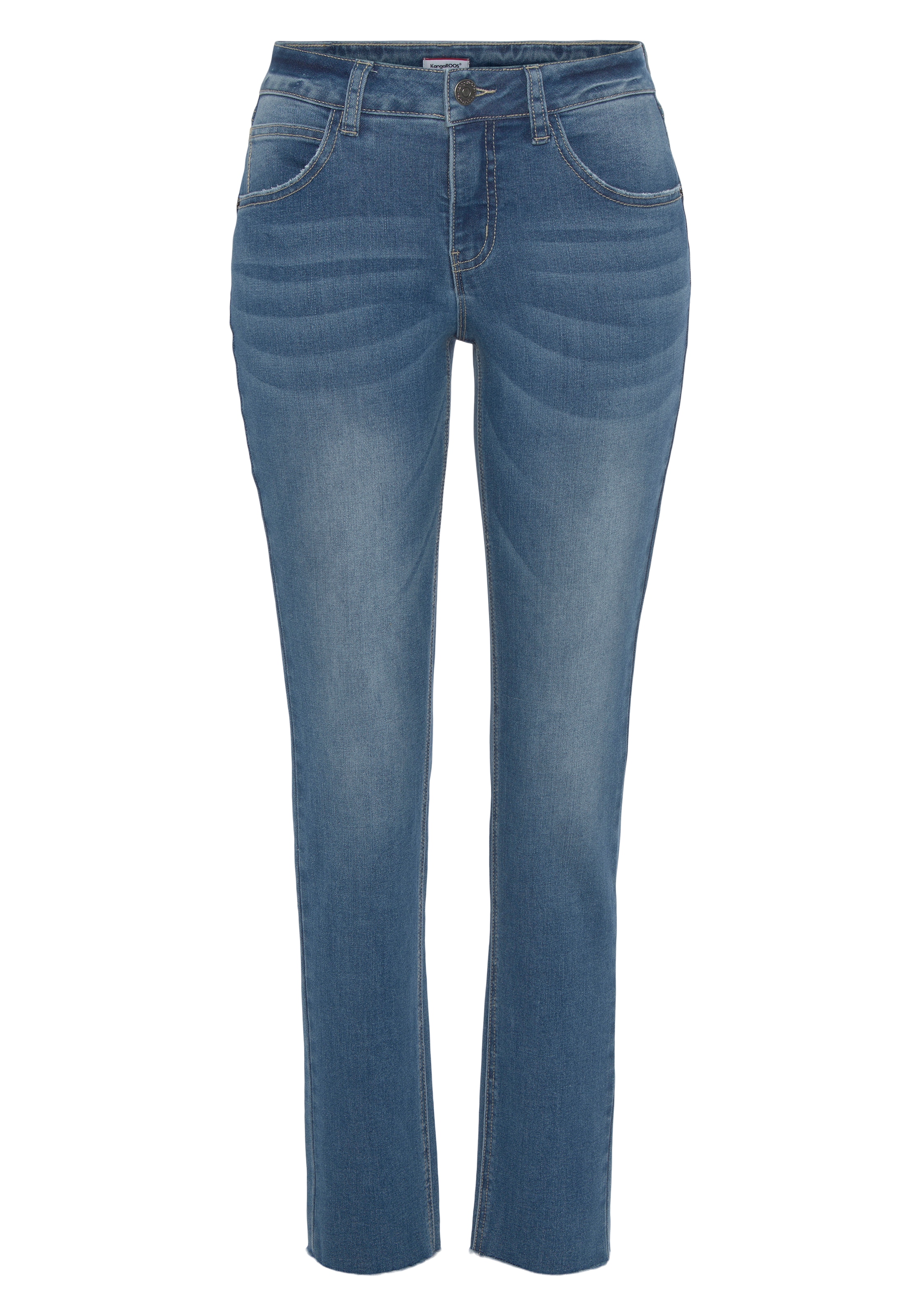Jelmoli-Versand RISE«, - Schweiz online »STRAIGHT-FIT MID Regular-fit-Jeans KOLLEKTION KangaROOS Saum offenem bei NEUE shoppen Mit