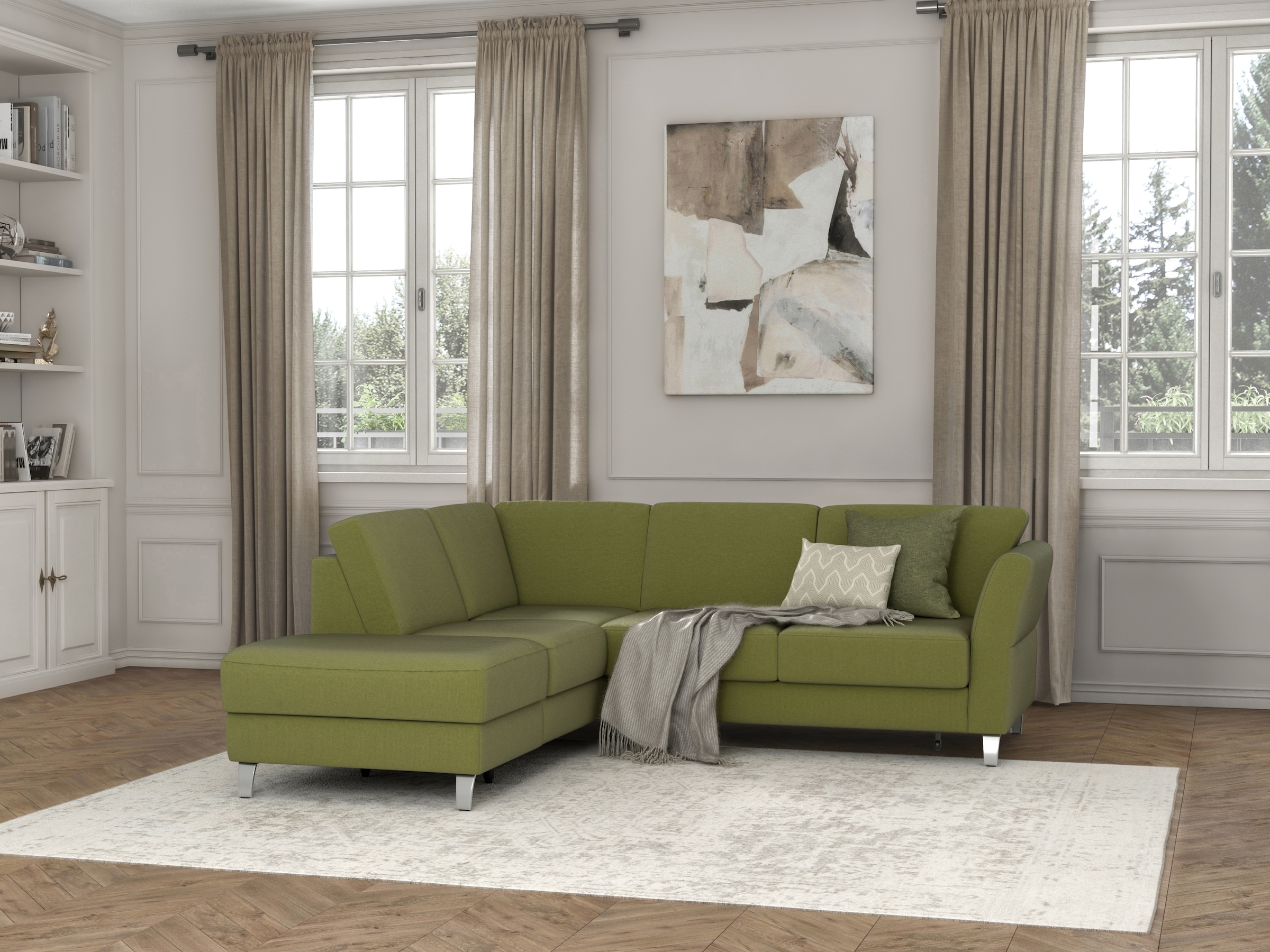 sit&more Ecksofa »Visby L-Form«, Wahlweise mit Bettfunktion und Stauraum, frei im Raum stellbar