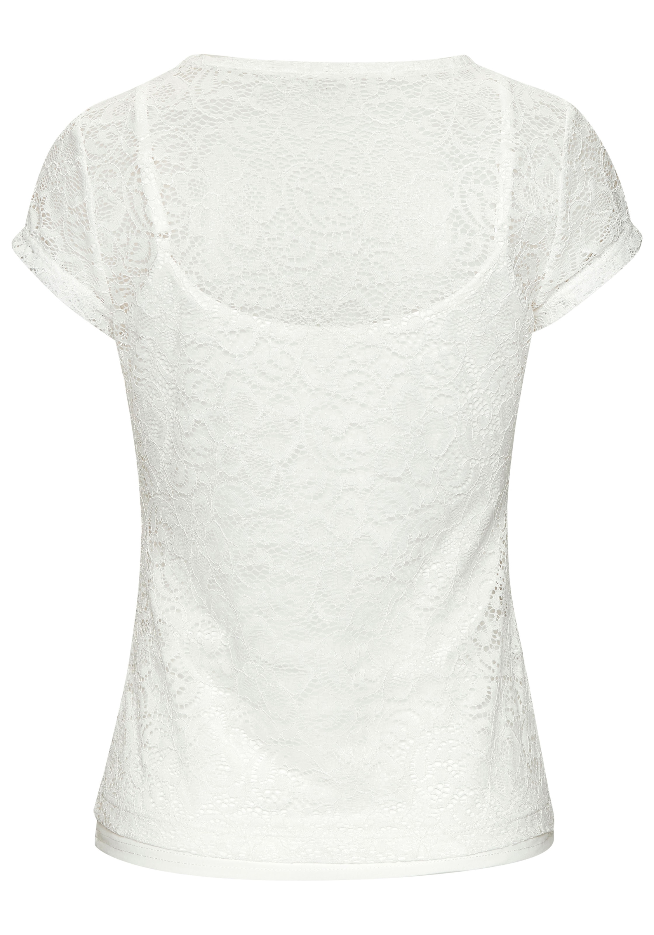 LASCANA Spitzenshirt, (Packung, +Top), mit Blumenmuster