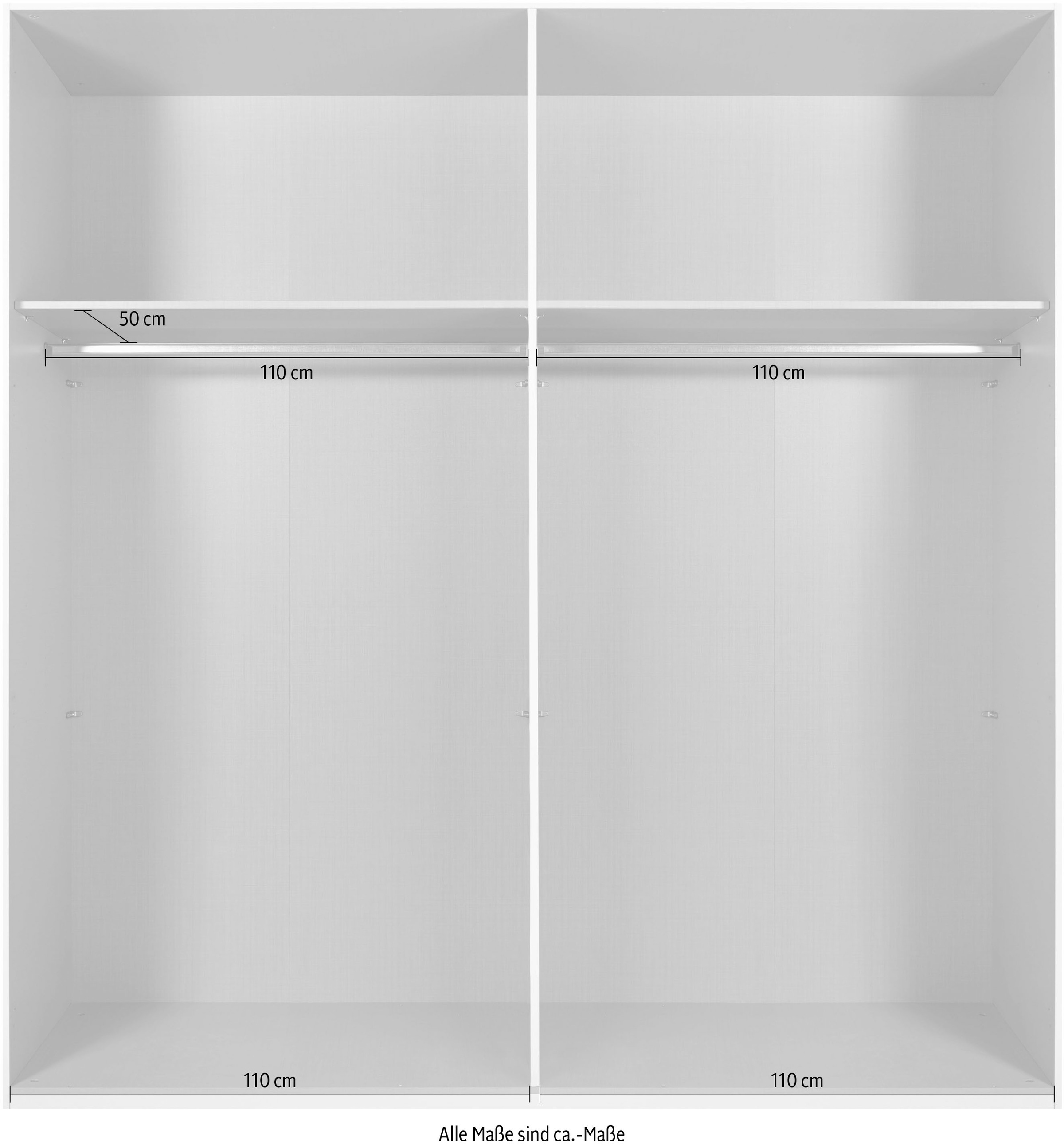 Wimex Kleiderschrank »Tilburg, Metallgriffe, Made in Germany«, (Breite 270cm wahlweise mit 2 oder 3 Türen), mit Schwebetüren, jeweils 1 Glaselement, 180, 225 oder 270cm breit