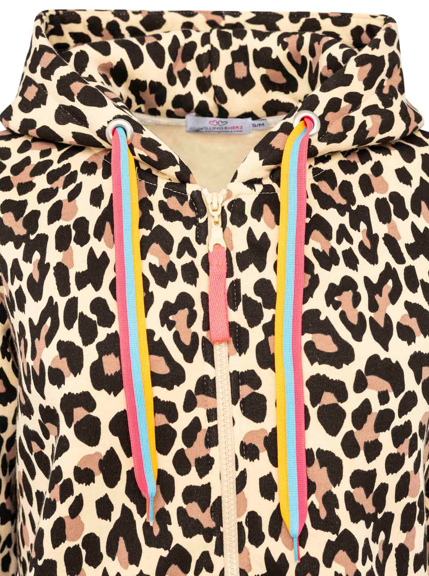 Zwillingsherz Kapuzensweatjacke »"Leo Neon Kante"«, neonfarbenen Bündchen und Zugbändern, mit Reissverschluss
