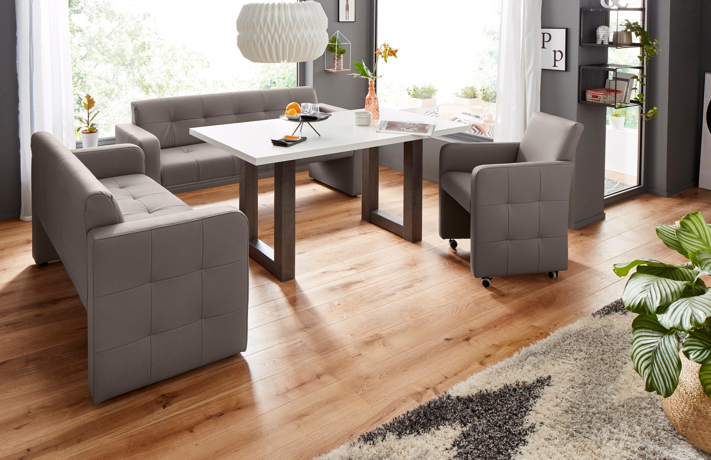 exxpo - sofa fashion Polsterbank »Barista Küchensofa, Sitzhöhe 49cm, kompakte Stellmasse«, Frei im Raum stellbar