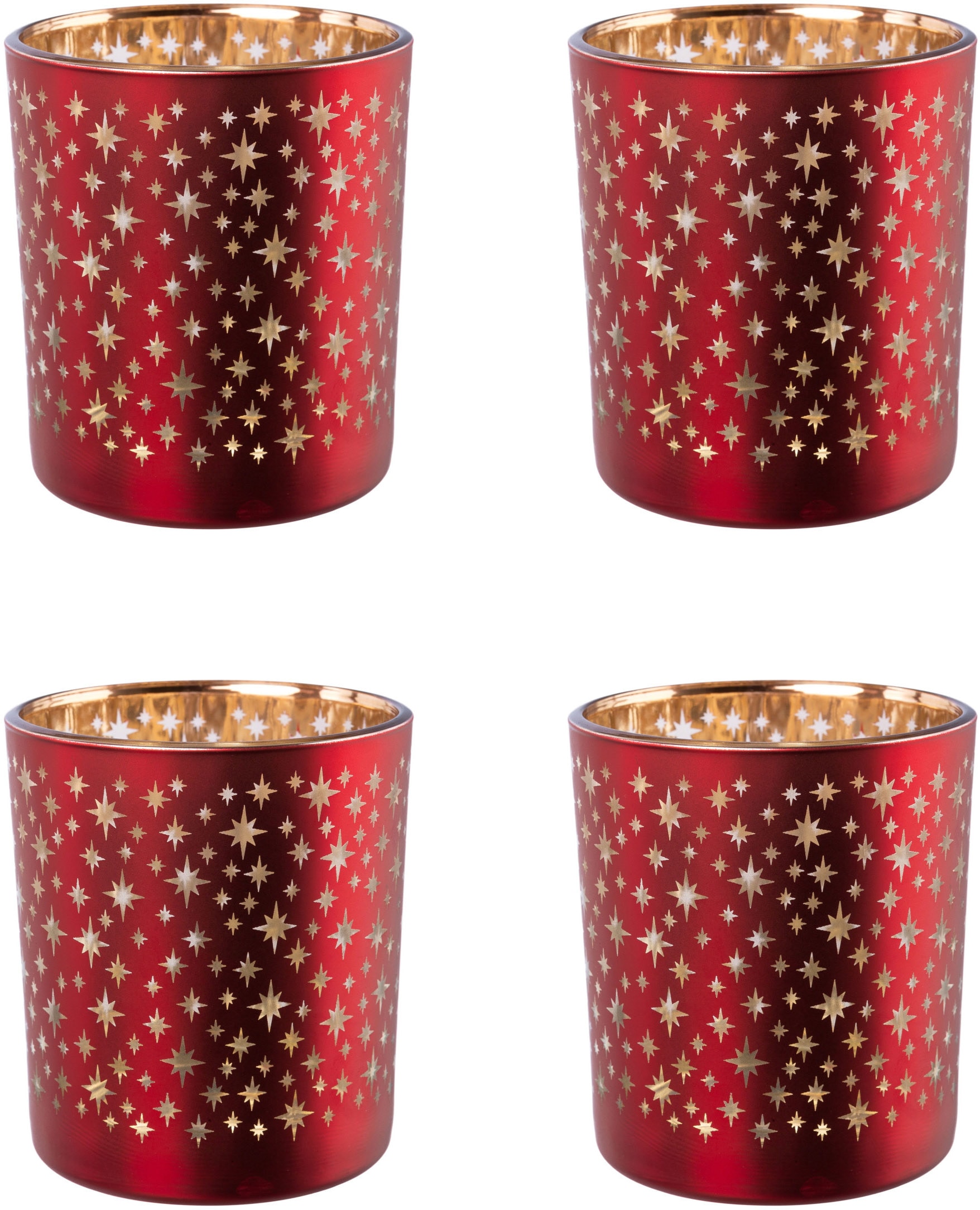 Creativ deco Teelichthalter St.), Innenseite Jelmoli-Versand mit (4 | online kaufen goldfarbener »Weihnachtsdeko«