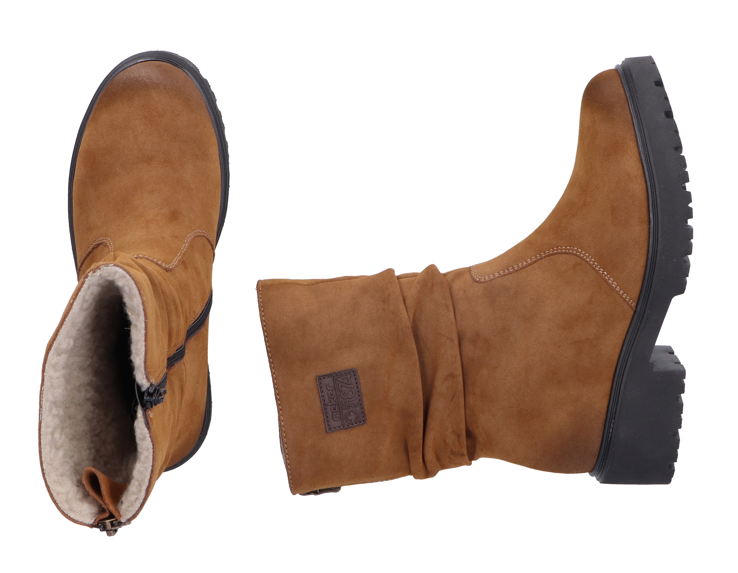 Rieker Winterstiefelette, Winterboots, Profilsohle, slouchy Schaft, mit Innenreissverschluss