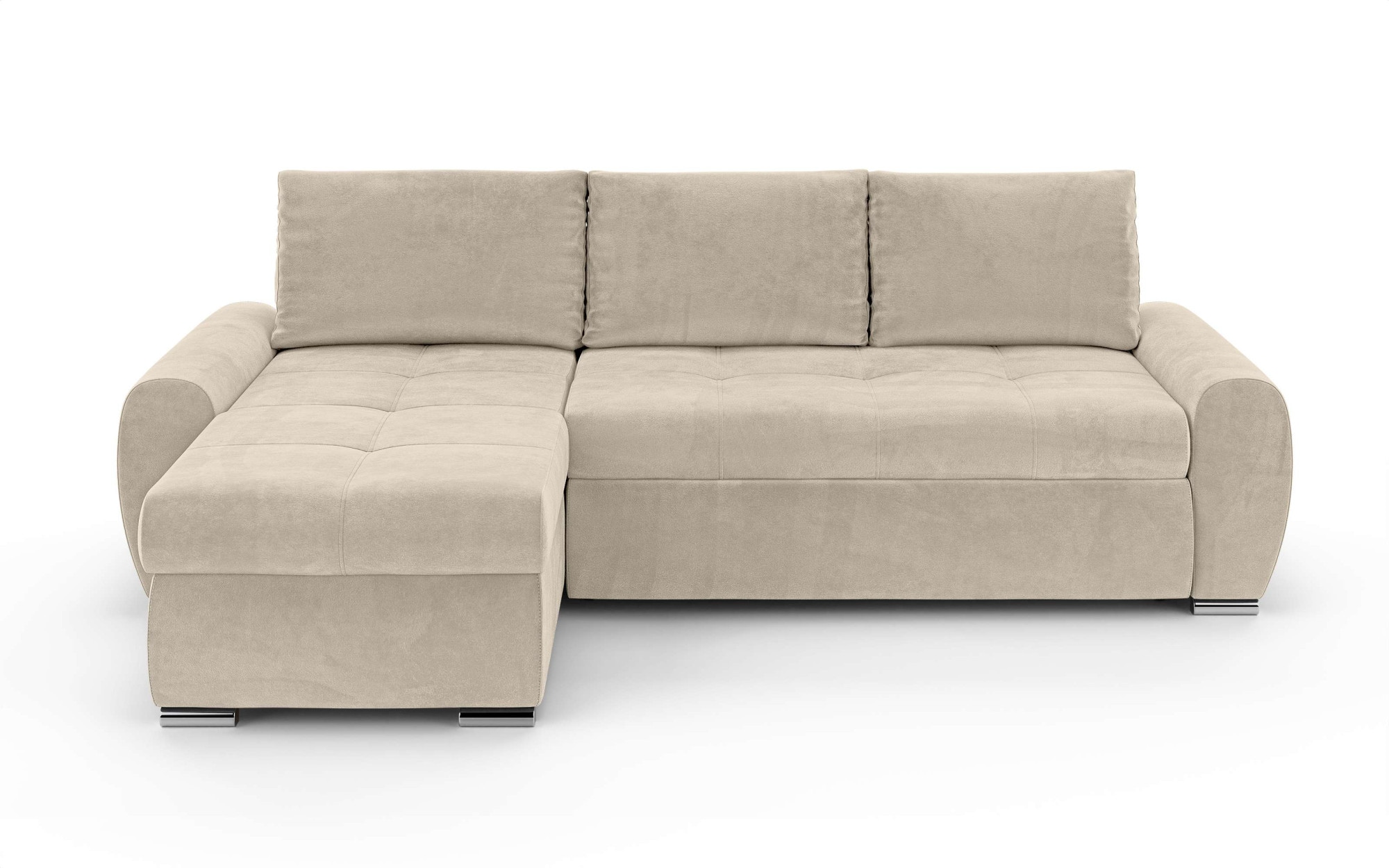 INOSIGN Ecksofa »HAVERHILL Schlafsofa mit Bettkasten, Masse B/H/T: 237/89/166 cm«, L-Form mit Recamiere links oder rechts bestellbar, Wellenunterfederung