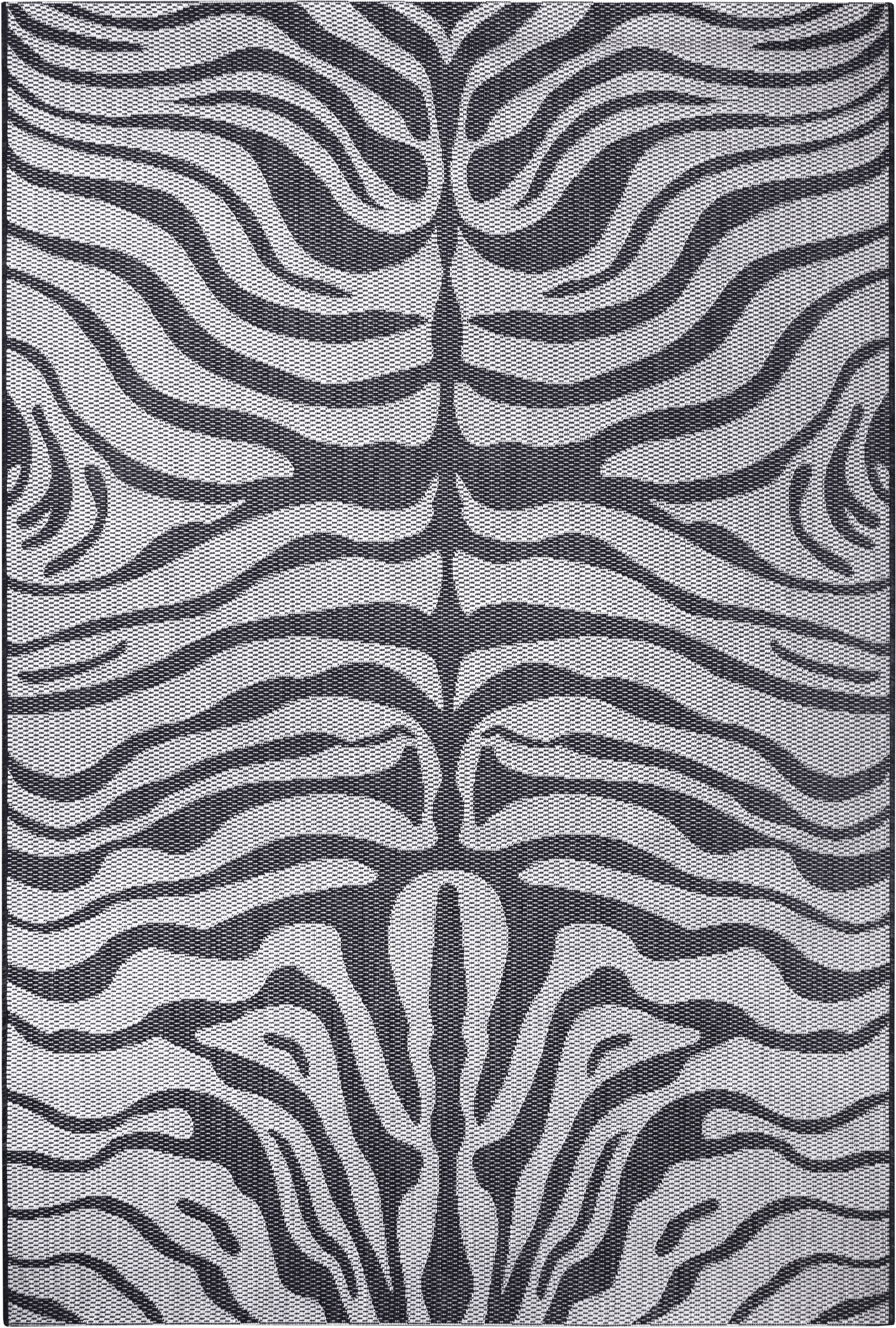 Home affaire Teppich »Zadie«, rechteckig, 3 mm Höhe, Zebra-Design, Robust, Pflegeleicht, Flachgewebe