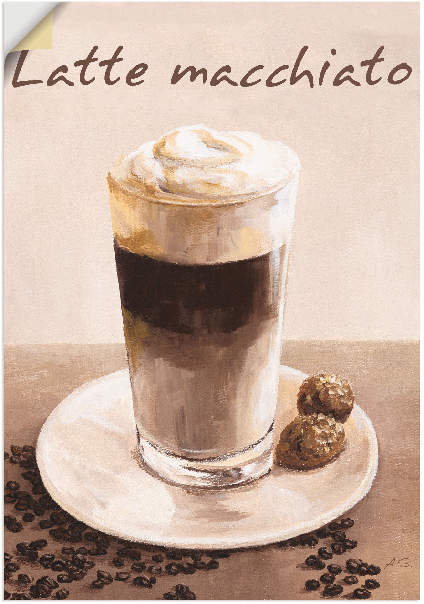 Artland Wandbild »Latte Macchiato - shoppen St.), versch. online (1 in oder Wandaufkleber | Grössen Bilder, Alubild, Jelmoli-Versand Leinwandbild, Kaffee Poster als Kaffee«