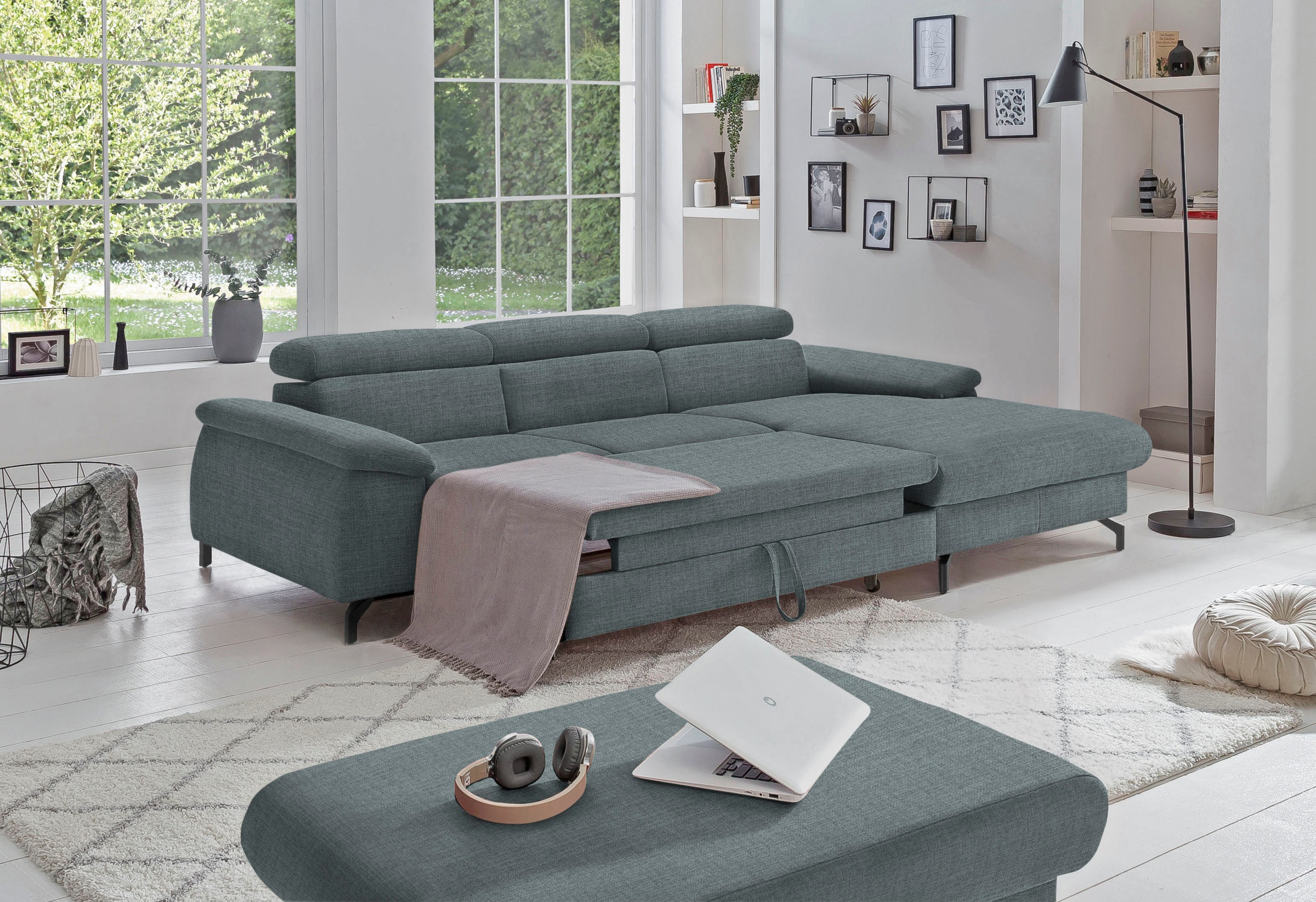 COTTA Ecksofa »Kitty L-Form«, mit Kopfteilverstellung, wahlweise mit Bettfunktion & Bettkasten