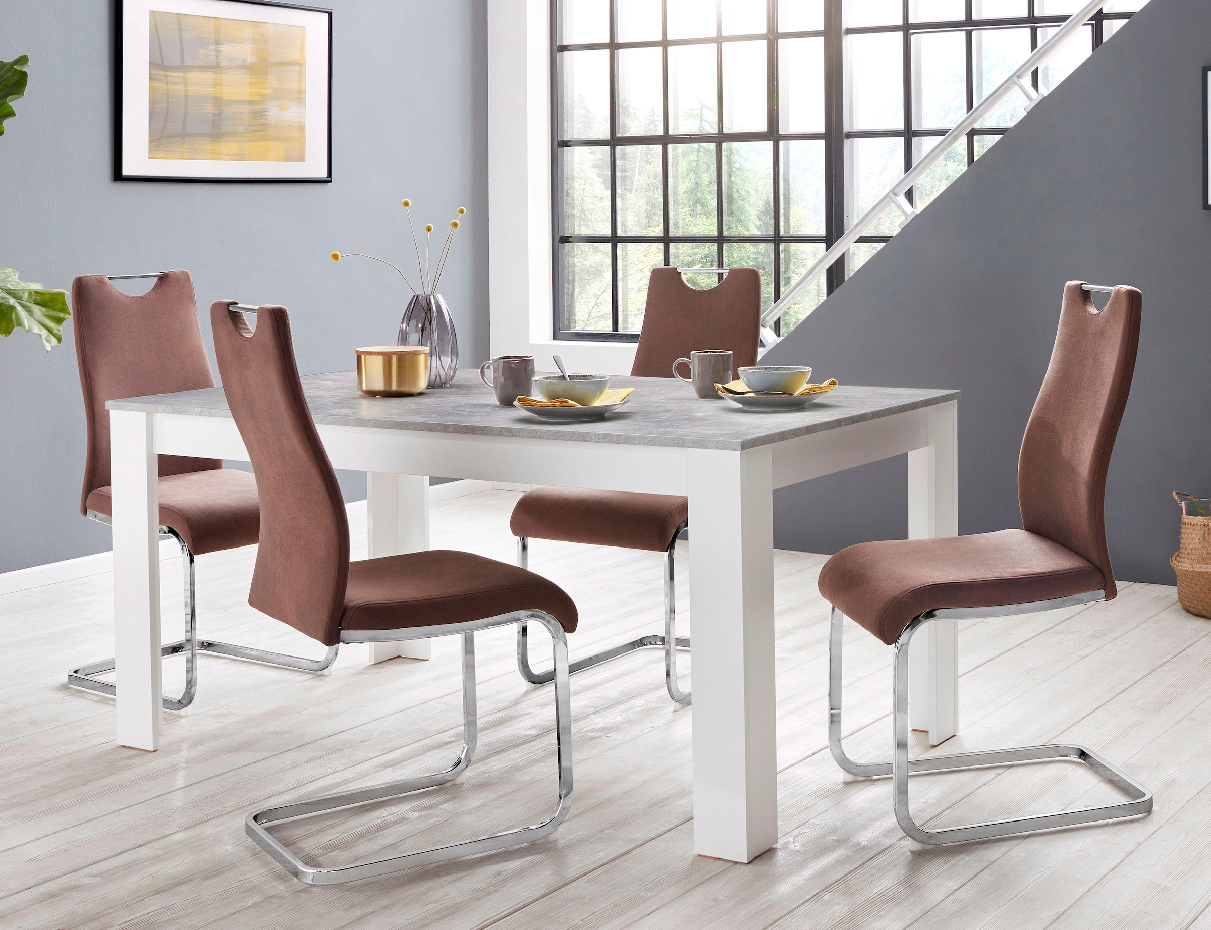 1 und | 4 Tisch Essgruppe »Zabona«, Jelmoli-Versand Stühle 5 (Set, Homexperts tlg.), online kaufen