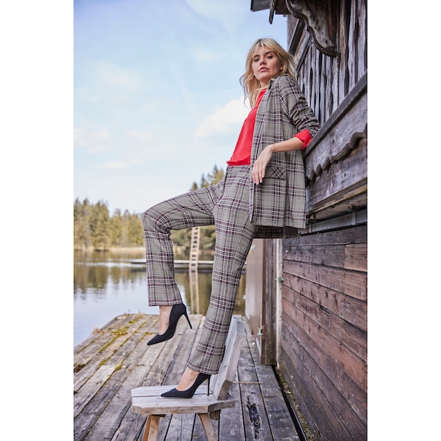 Aniston SELECTED Longblazer, mit Schulterpolstern und trendy Karo-Muster  online bestellen | Jelmoli-Versand