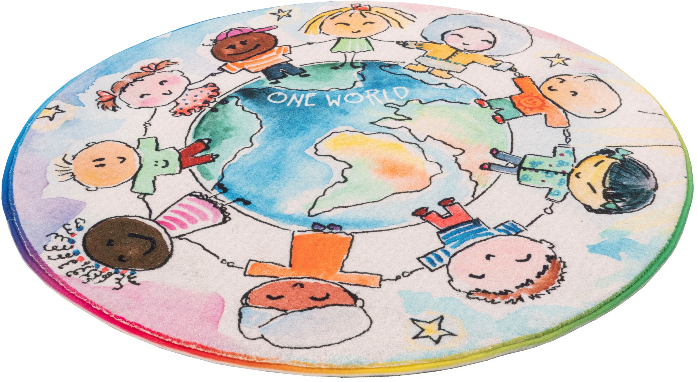 Obsession Kinderteppich »My Juno 477«, rund, 10 mm Höhe, Kurzflor, Spielteppich, Motiv Kinder, Kinderzimmer